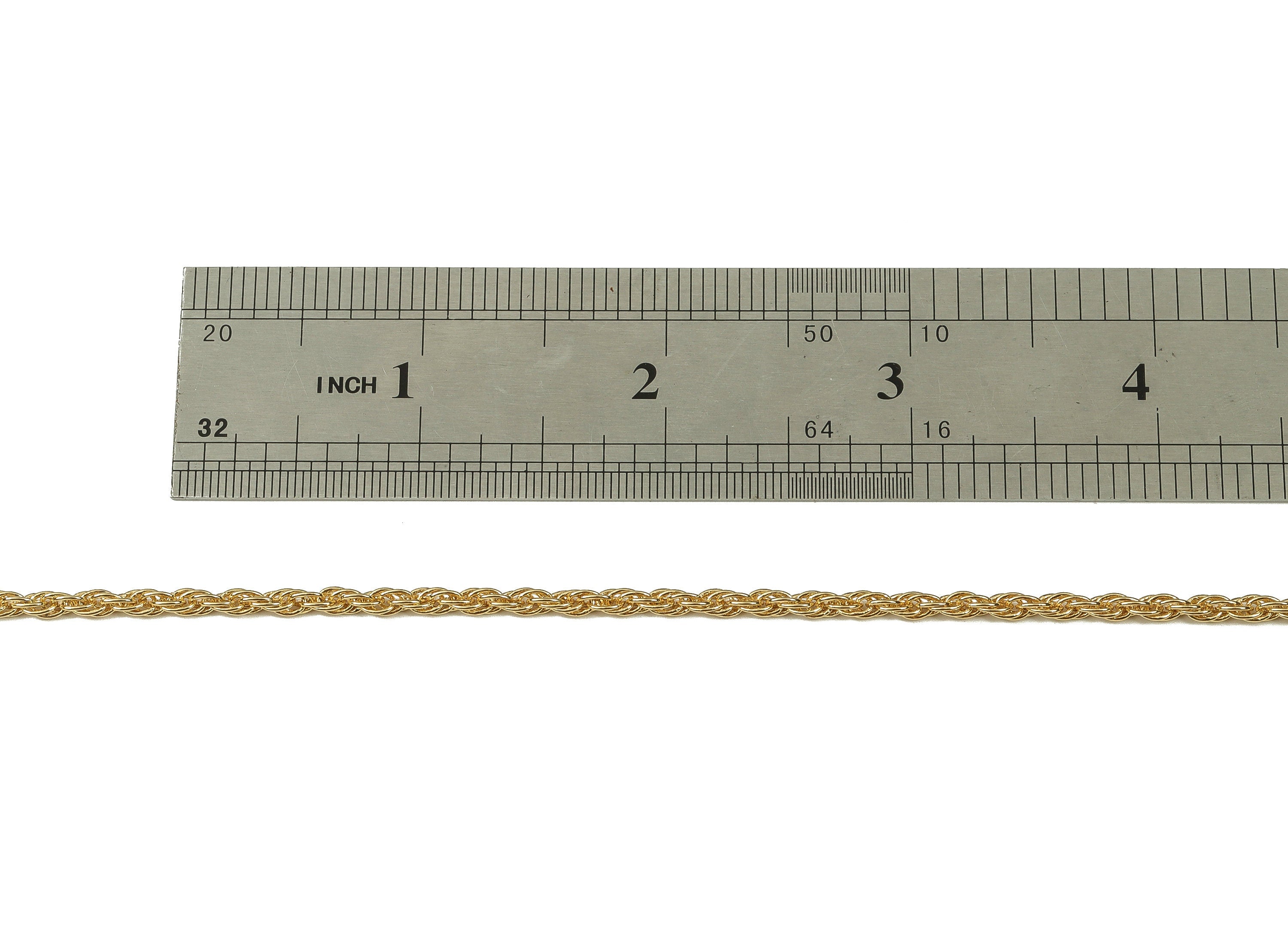 Brass Rope Chain - 18K Real Gold Textured Oval Soldered Chain - Gold Oval Chain - For Necklace Bracelet - 0.10&quot;x0.07&quot;x0.03&quot; RGP3943 - DOMEDBAZAAR