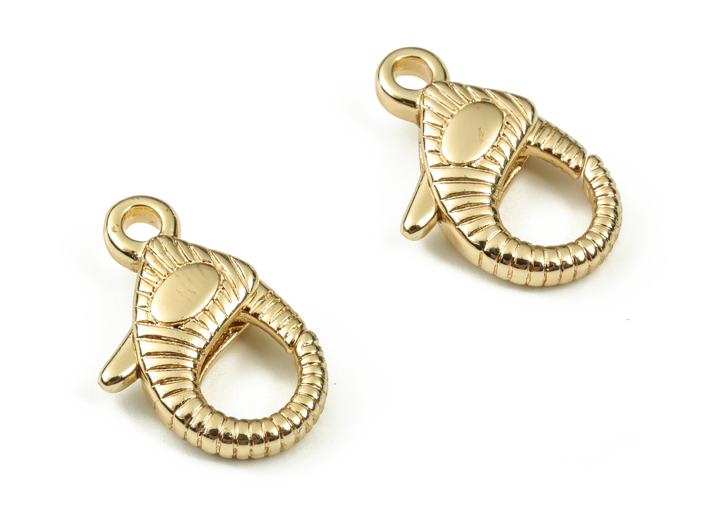 Brass Clips Parrot Clasp - Bracelet Clasps - Necklace Lobster Clasp - 18K Real Gold Plated Brass - Jewelry Supplies - 17.6x12x31mm - RGP3542 - DOMEDBAZAAR