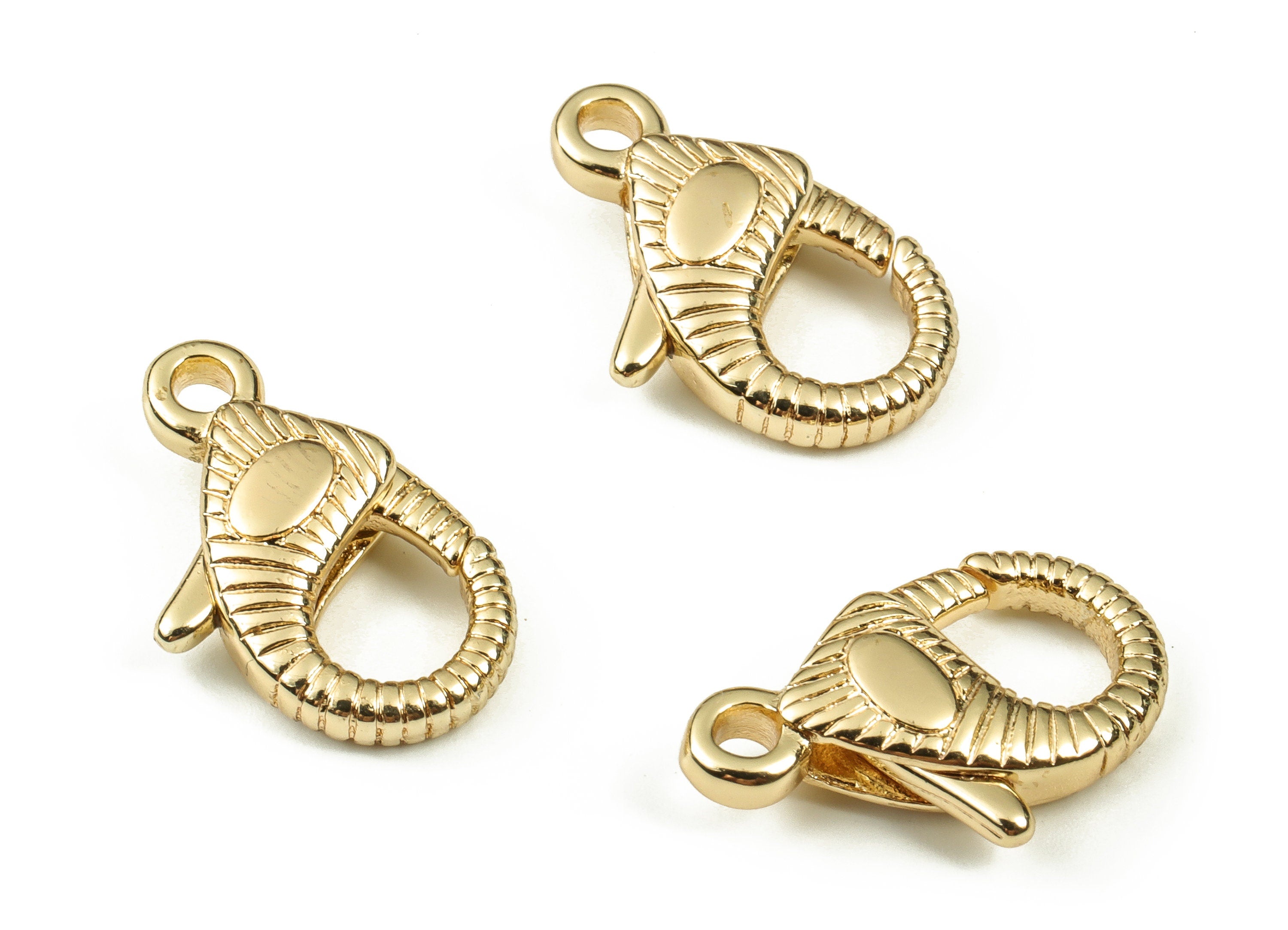 Brass Clips Parrot Clasp - Bracelet Clasps - Necklace Lobster Clasp - 18K Real Gold Plated Brass - Jewelry Supplies - 17.6x12x31mm - RGP3542 - DOMEDBAZAAR