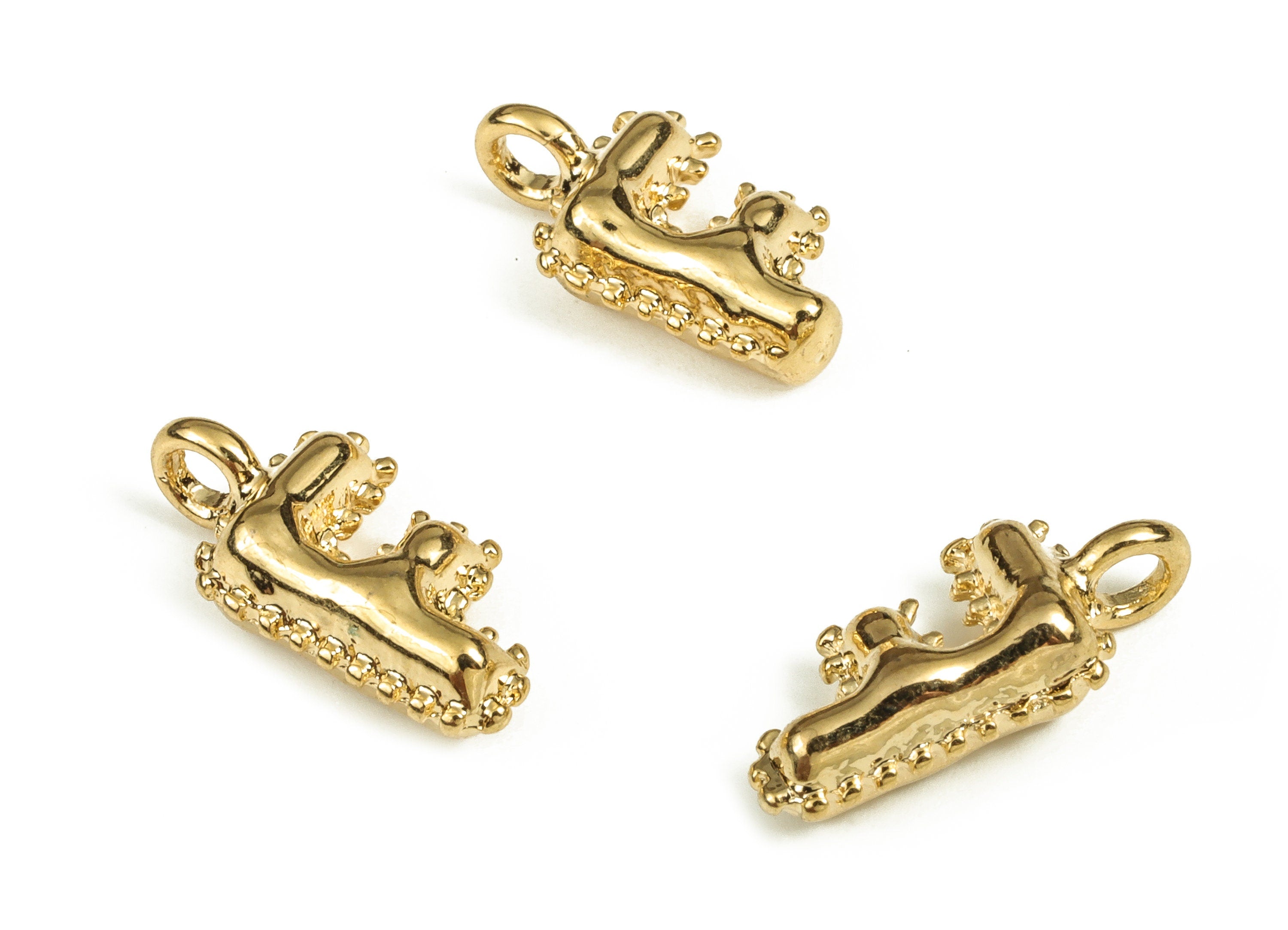 Brass The letter F Earring Charms - Gold The letter F Pendant - 18K Real Gold Plated Brass - Jewelry Supplies - 14.5x7.4x4.13mm - RGP3737F - DOMEDBAZAAR