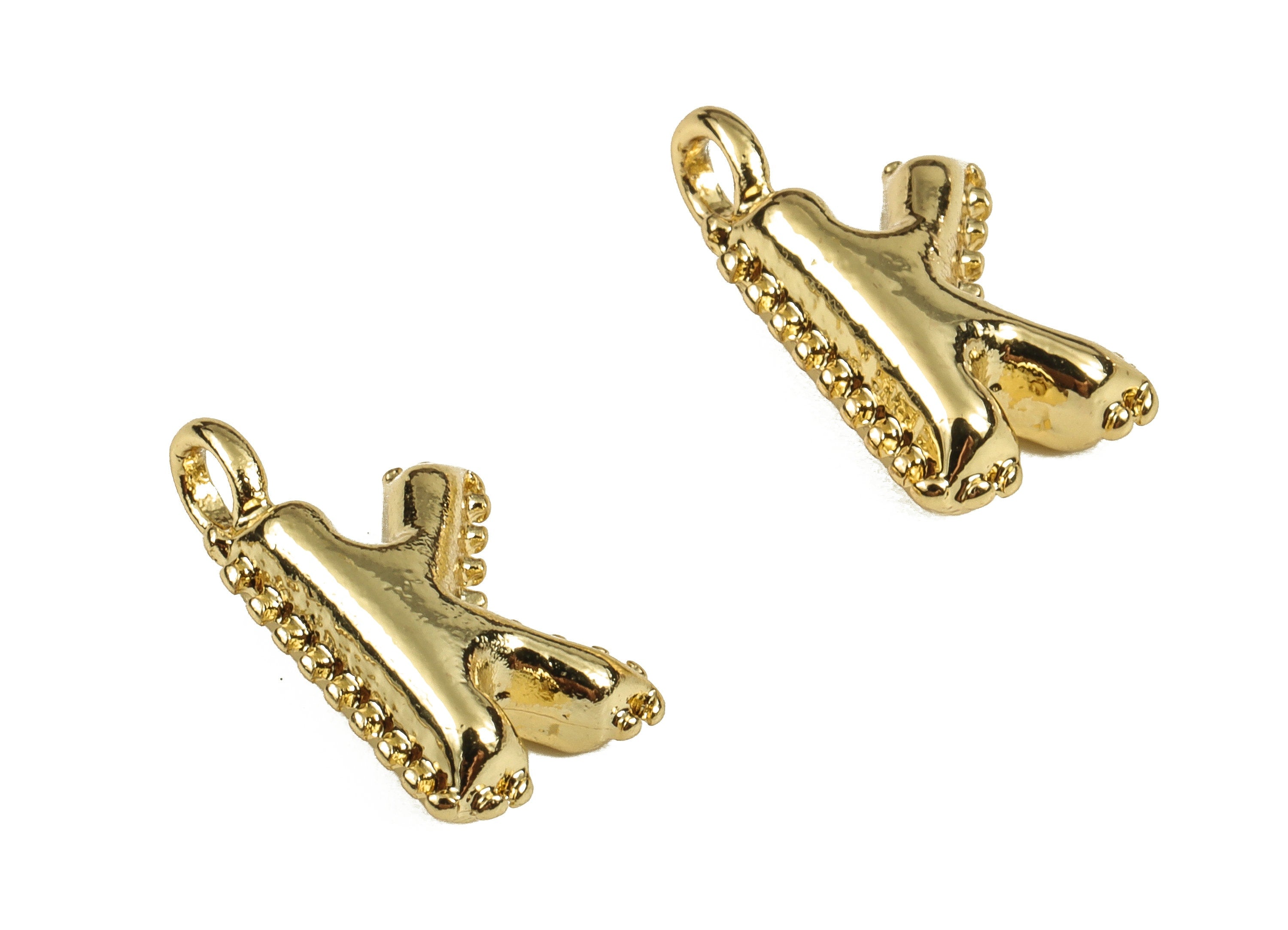 Brass The letter K Earring Charms - Gold The letter K Pendant - 18K Real Gold Plated Brass - Jewelry Supplies - 14.4x8.13x4.26mm - RGP3737K - DOMEDBAZAAR