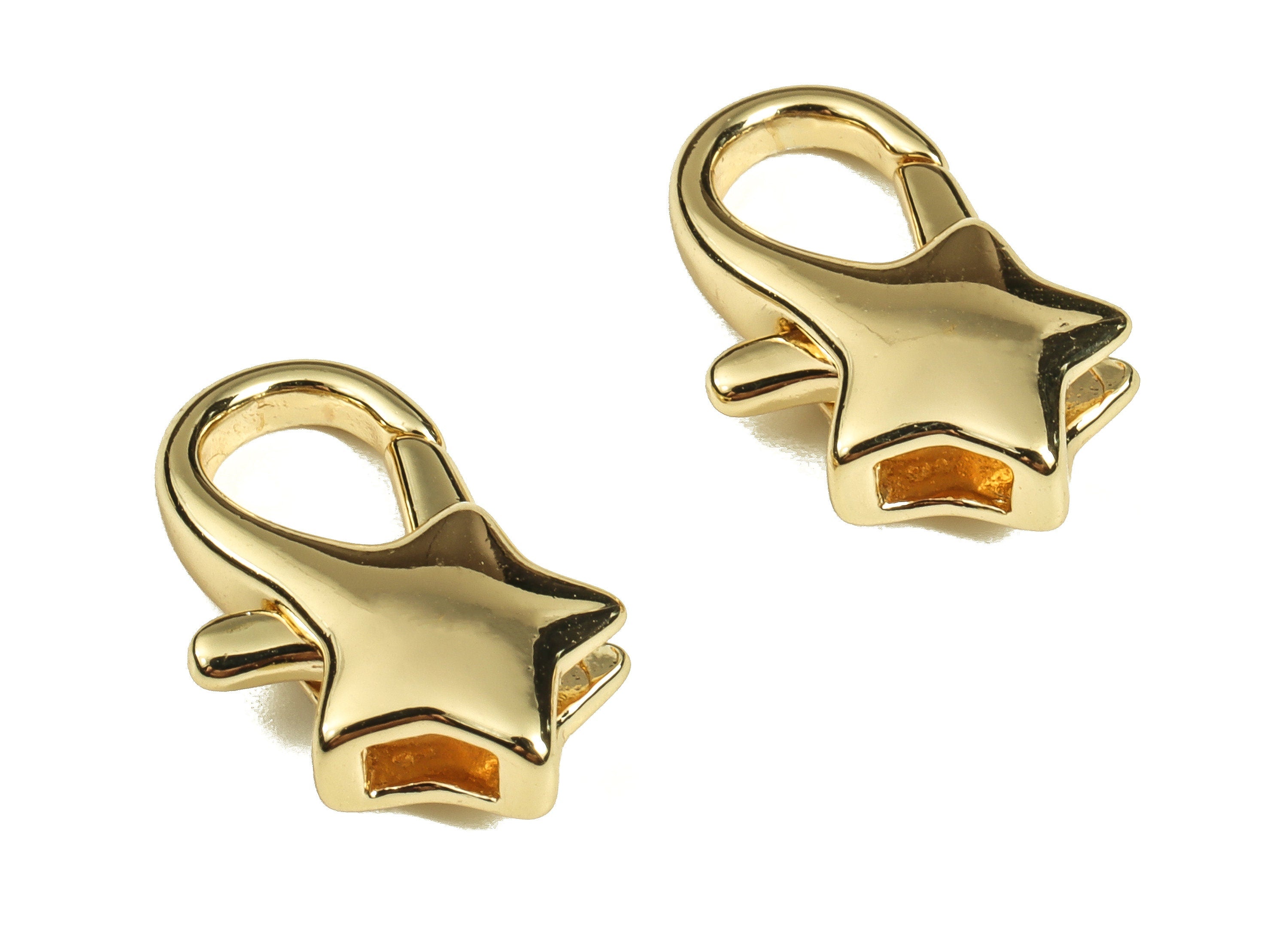 Brass Star Parrot Clasps - Gold Star Lobster Clasp - 18K Real Gold Plated Brass Clasp - Jewelry Making Supplies -17.77x10.64x5.3mm- RGP3562 - DOMEDBAZAAR
