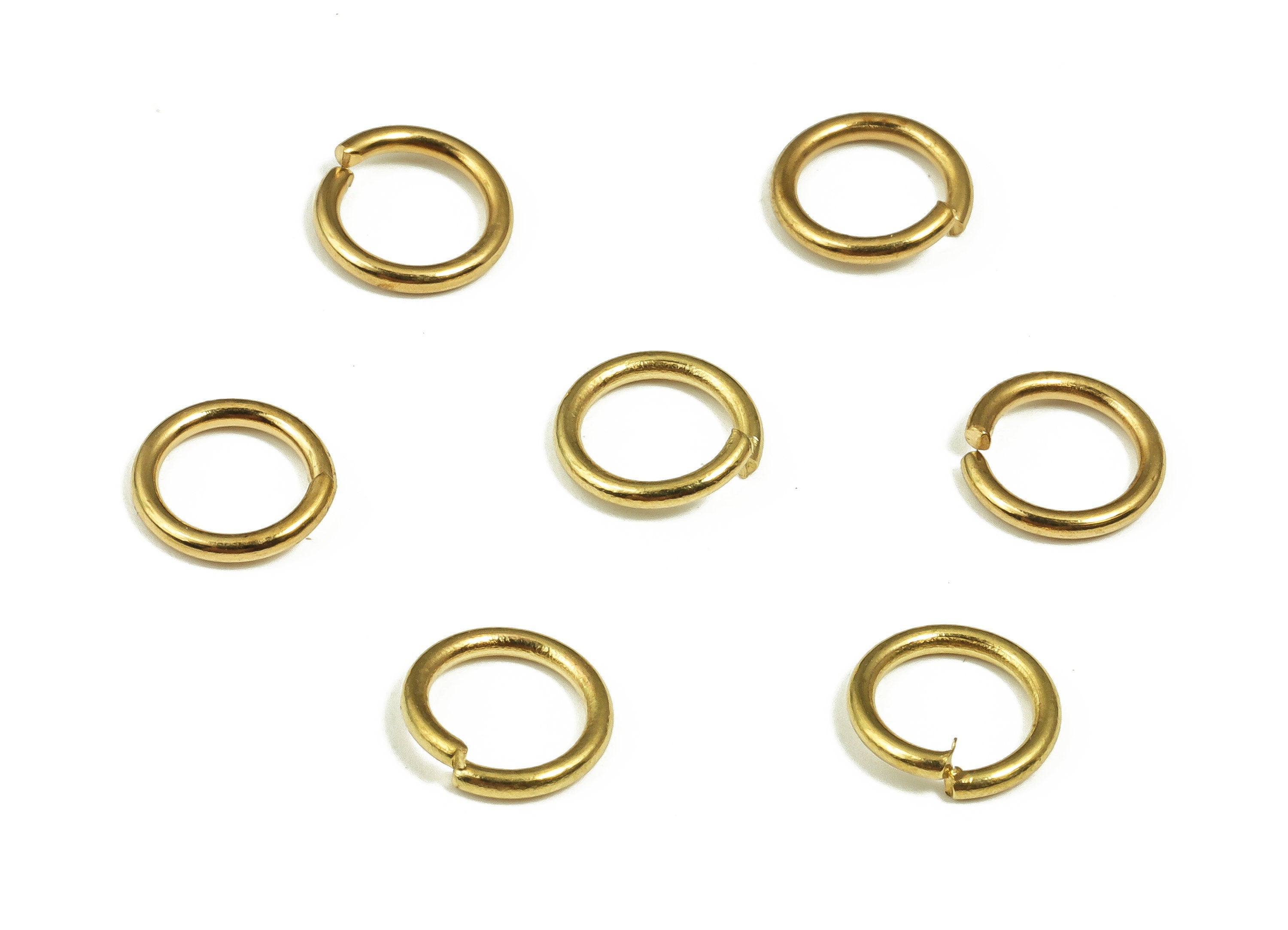 Brass Round Open Jump Rings - Raw Brass Circle Open Jump Rings - Brass Earring Findings - Jewelry Making Supplies - 7.23x7.23x1mm - PP4361 - DOMEDBAZAAR