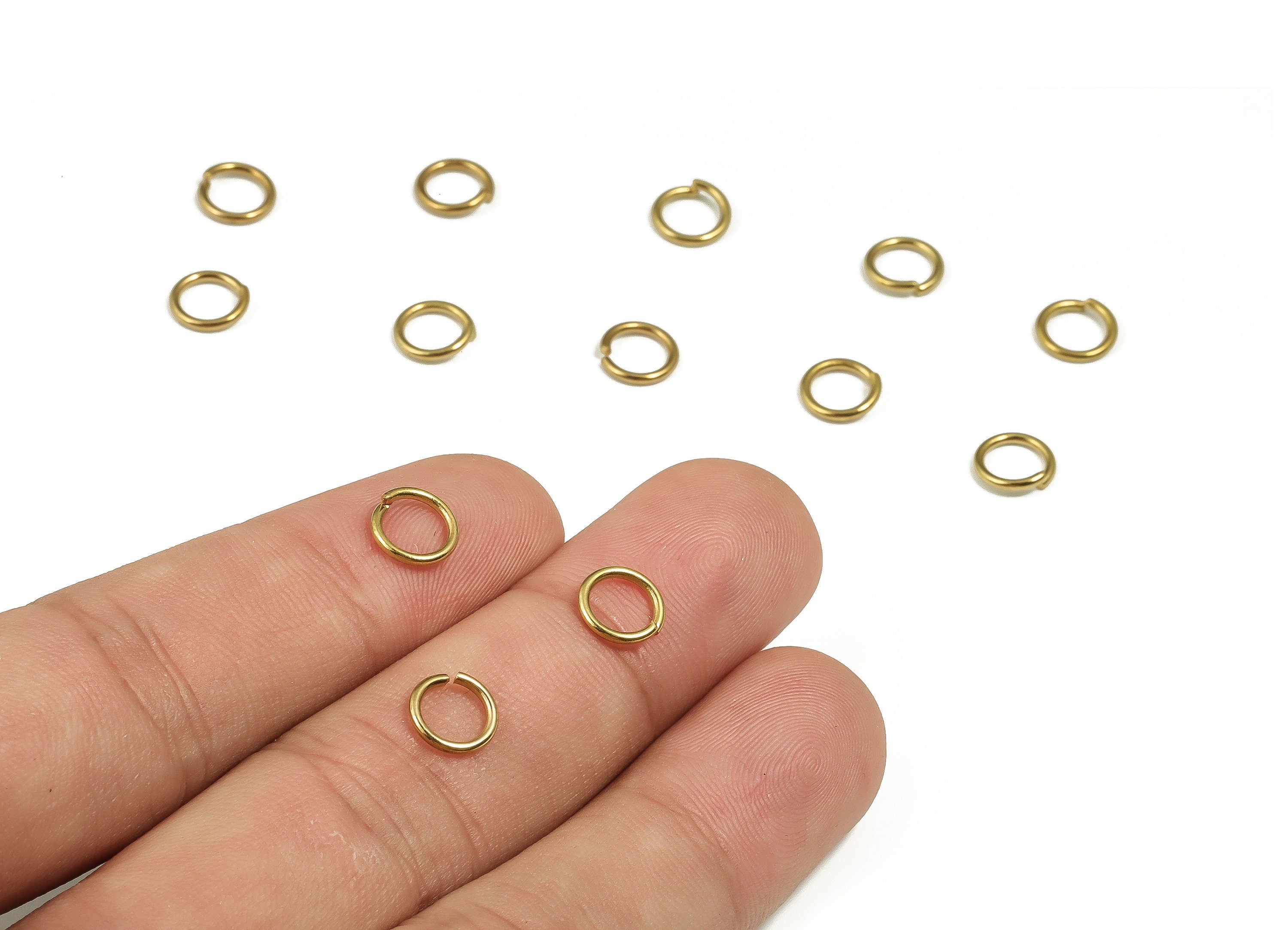 Brass Round Open Jump Rings - Raw Brass Circle Open Jump Rings - Brass Earring Findings - Jewelry Making Supplies - 7.23x7.23x1mm - PP4361 - DOMEDBAZAAR