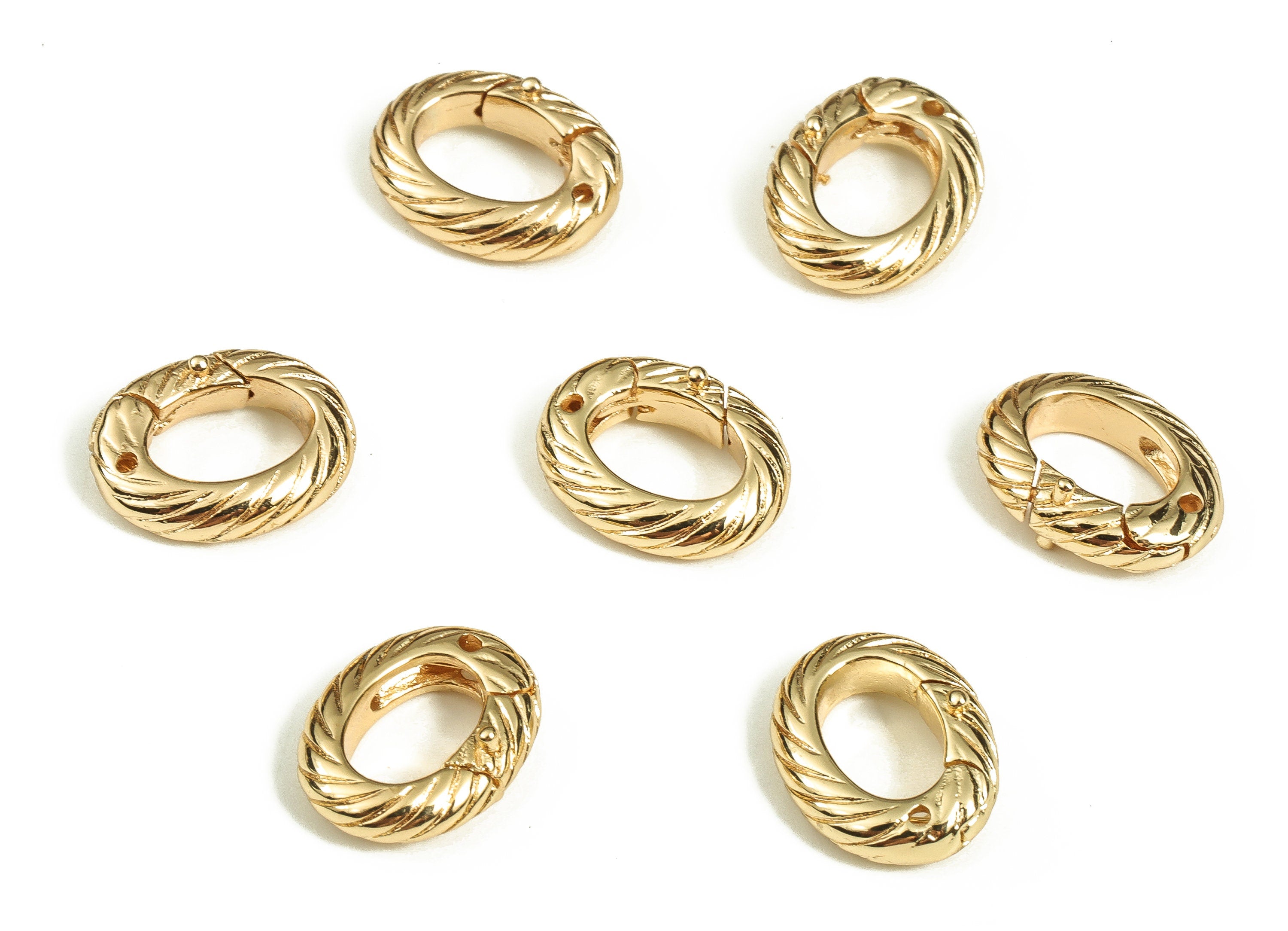 Brass Oval Earring Connector - Gold Oval Lobster Clasps - Gold Parrot Clasps - 18K Real Gold Plated Brass Clasp -13.33x10.19x3.18mm- RGP3573 - DOMEDBAZAAR