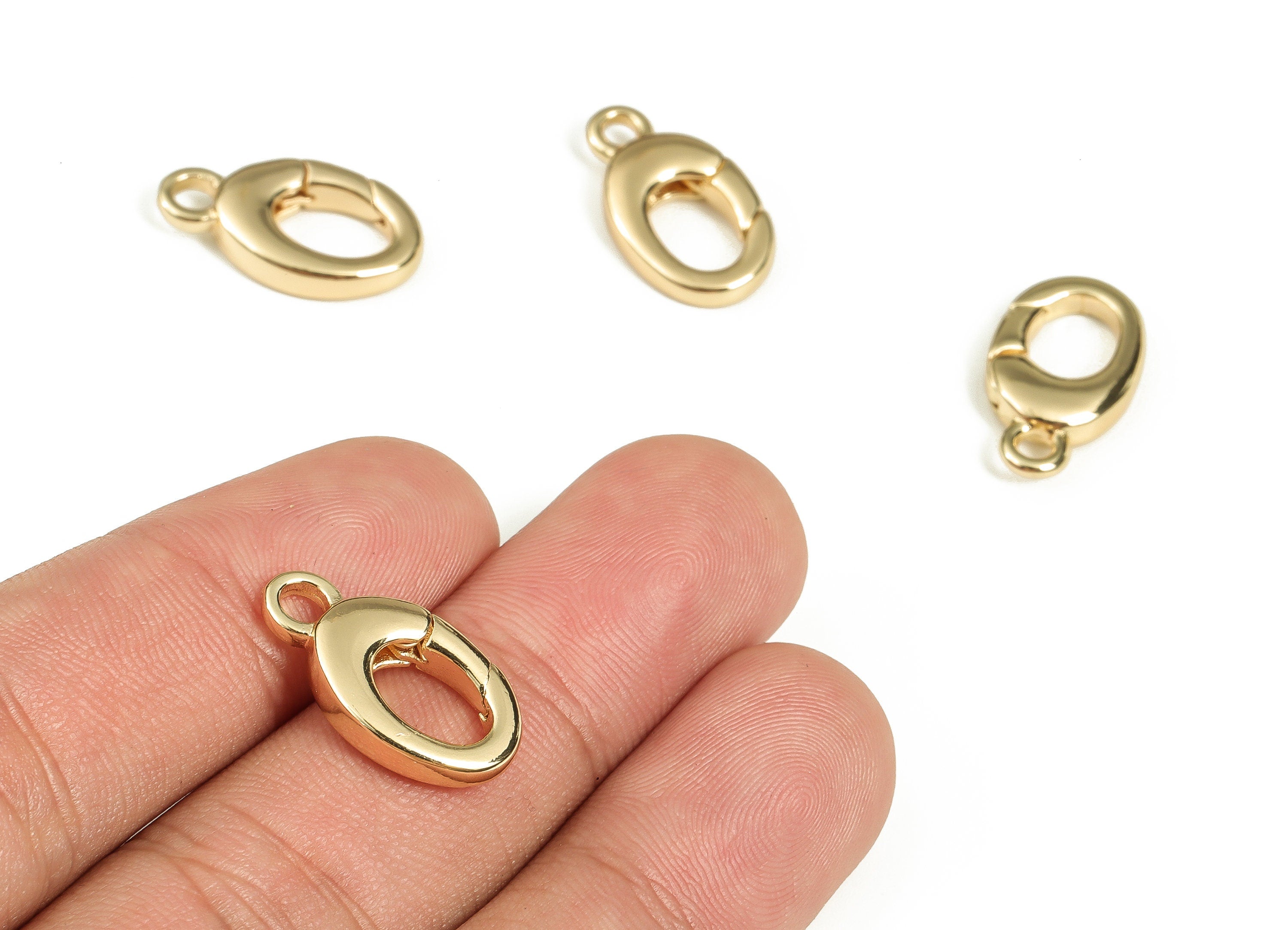 Brass Earring Parrot Clasps - Gold Claw Clasps - Gold Lobster Clasps -18K Gold Plated Brass - Jewelry Supplies -19.79x2.95mx3.96mm- RGP3565 - DOMEDBAZAAR
