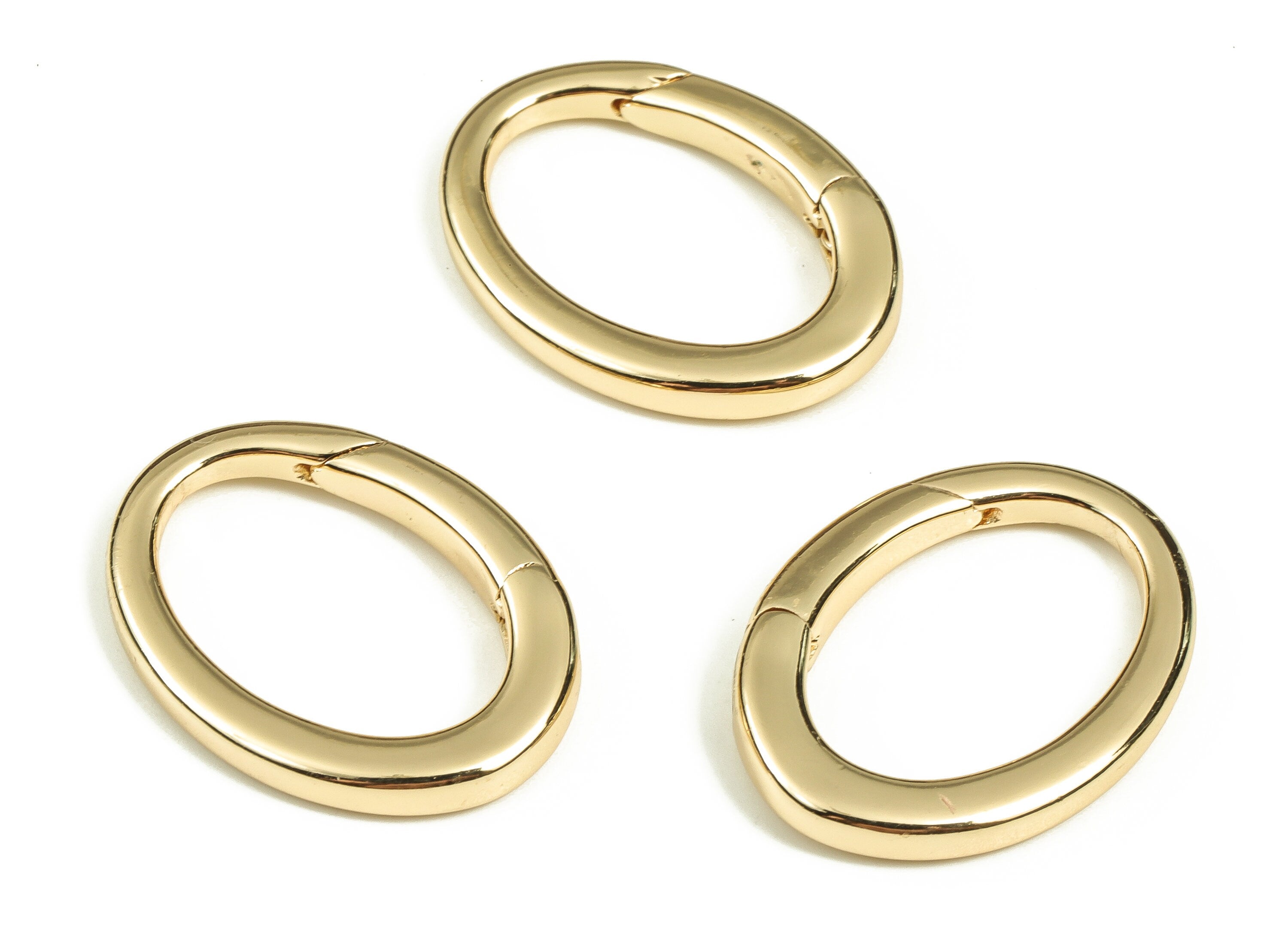 Brass Oval Clap Earring Connector - Gold Oval Earring Charms - Gold Clips Parrot - 18K Real Gold Plated Brass - 22.89x17.13x3.35mm - RGP3564 - DOMEDBAZAAR