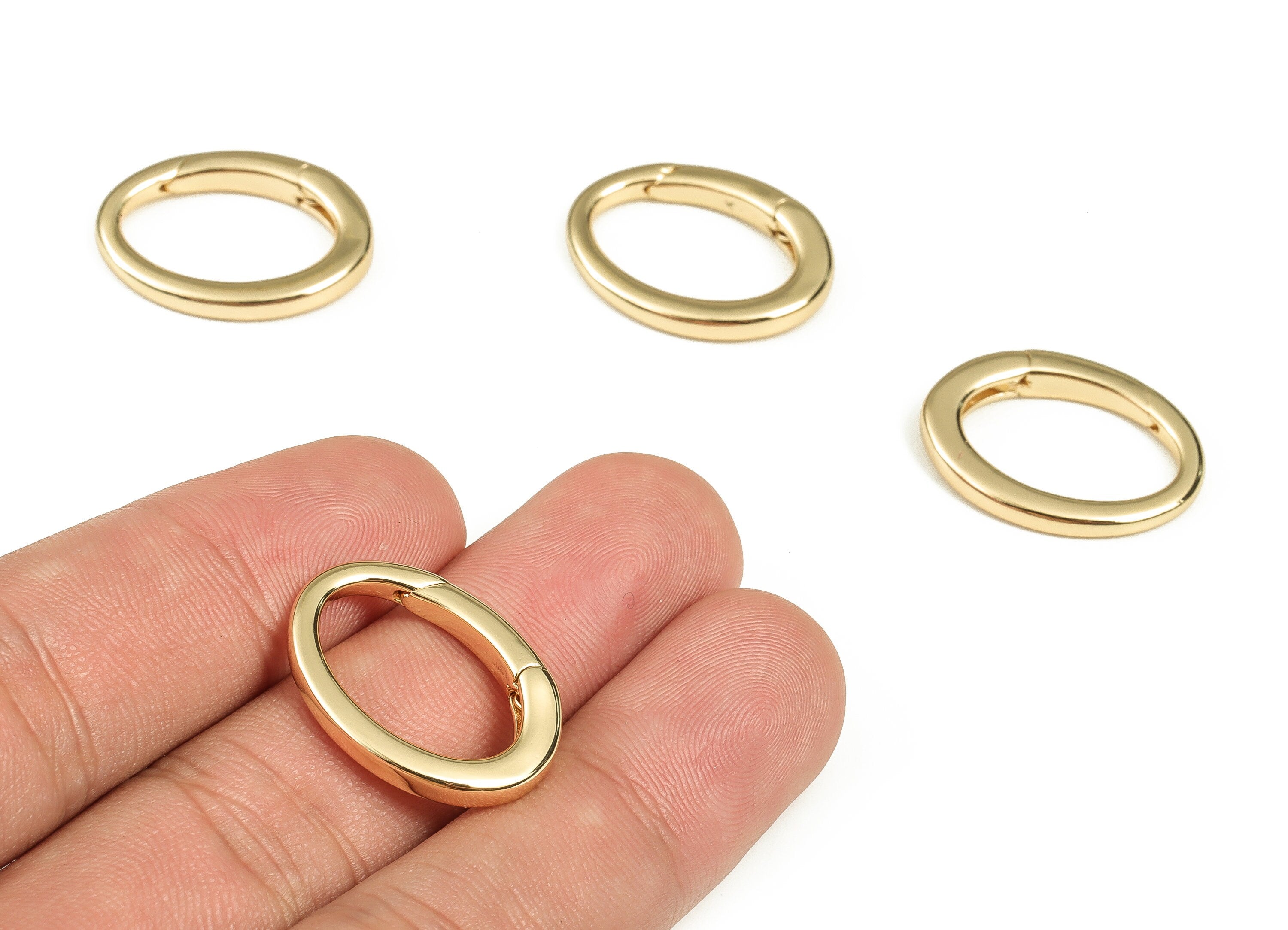 Brass Oval Clap Earring Connector - Gold Oval Earring Charms - Gold Clips Parrot - 18K Real Gold Plated Brass - 22.89x17.13x3.35mm - RGP3564 - DOMEDBAZAAR