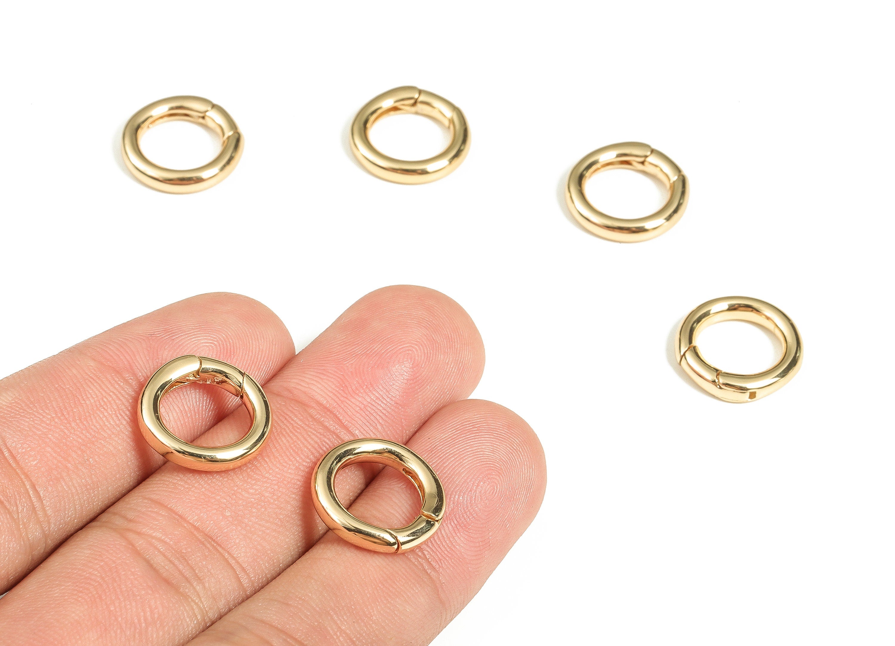 Brass Round Earring Connector - Gold Circle Parrot Clasp - 18K Real Gold Plated Brass Clasp - Jewelry Supplies - 14.75x14.59x2.9mm - RGP3566 - DOMEDBAZAAR