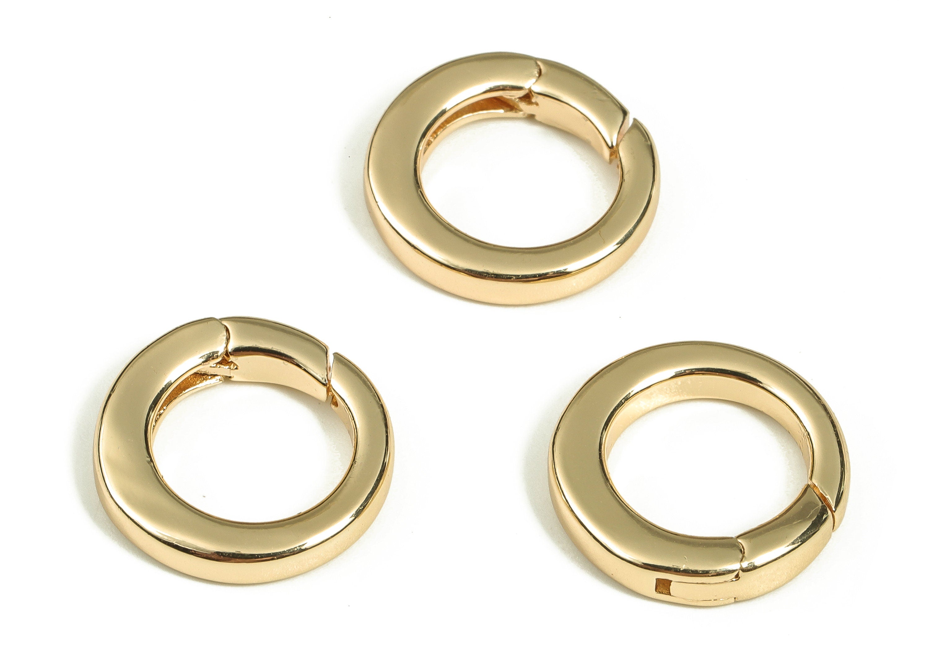 Brass Round Earring Connector - Gold Circle Parrot Clasps - 18K Real Gold Plated Brass Clasp - Jewelry Supplies -15.26x14.99x2.88mm- RGP3567 - DOMEDBAZAAR