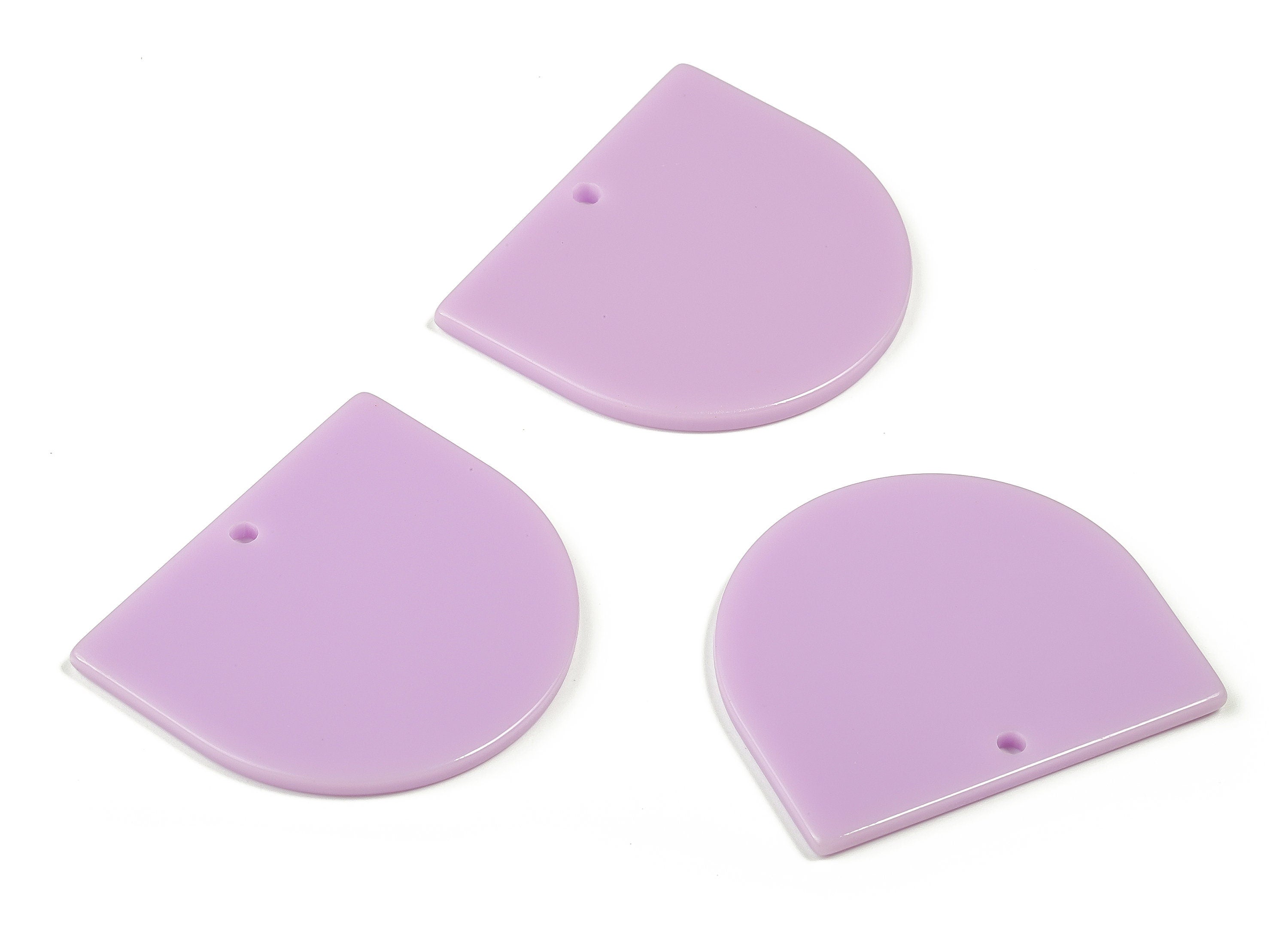Acrylic D Earring Charms - Semi Circle Pendant - Earring Findings - Jewelry Supplies - Color Code: A675 - 33.45x29.23x2.14mm - AC1094-A675 - DOMEDBAZAAR