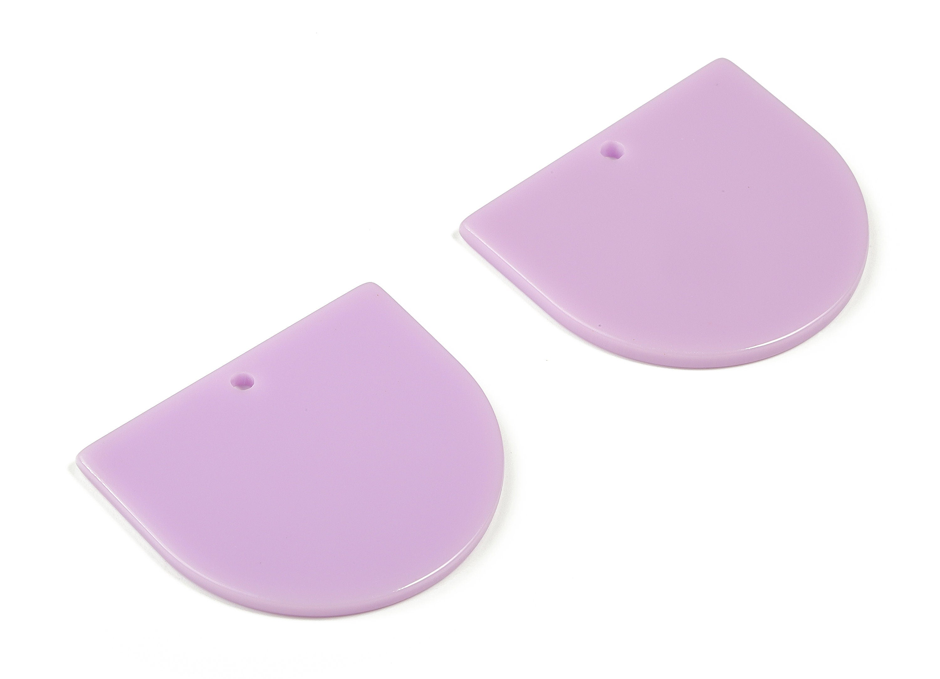 Acrylic D Earring Charms - Semi Circle Pendant - Earring Findings - Jewelry Supplies - Color Code: A675 - 33.45x29.23x2.14mm - AC1094-A675 - DOMEDBAZAAR