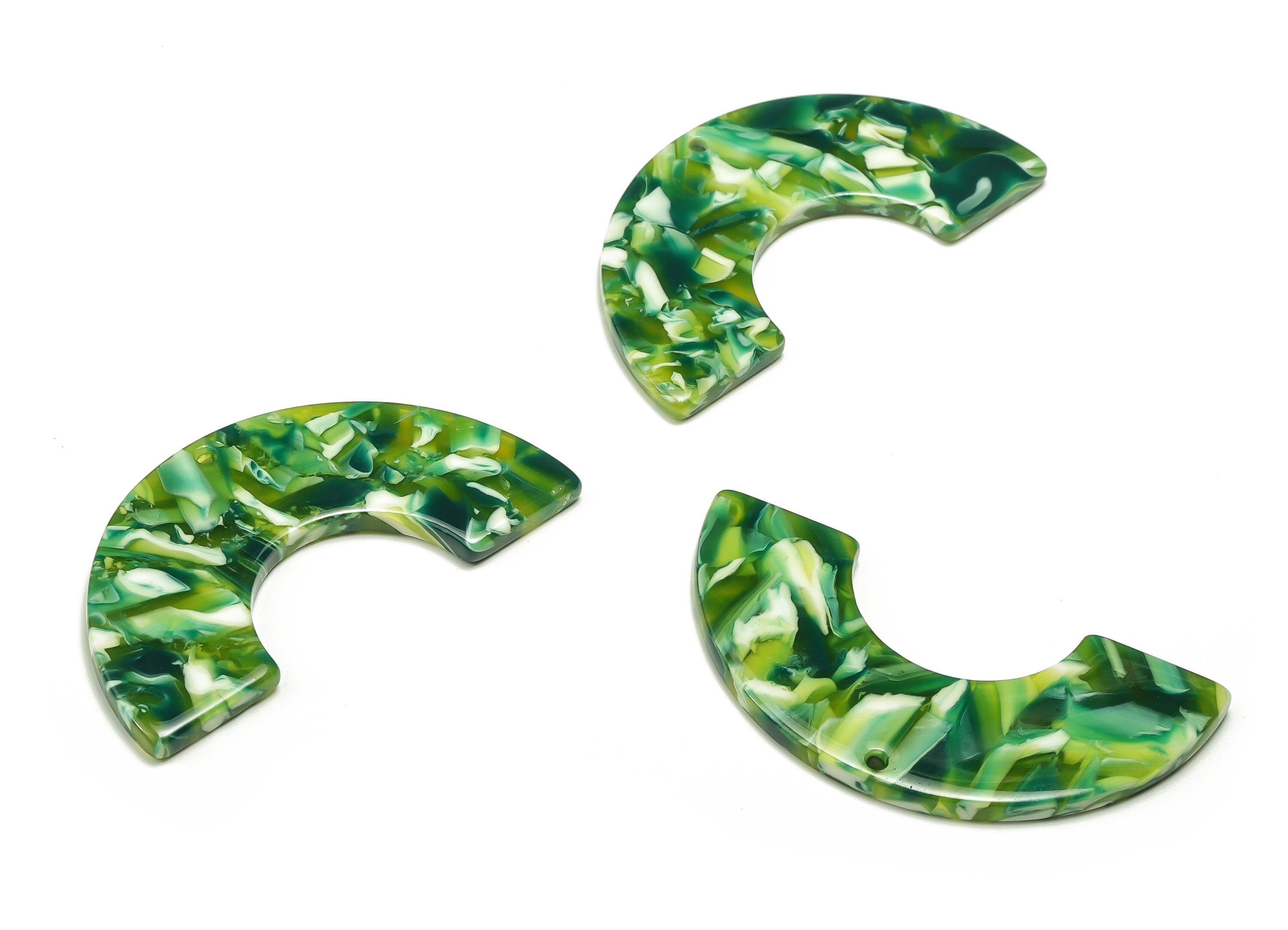 Acrylic Semicircle Earring Charm- Acrylic U Pendant - Earring Finding - Jewelry Supplies -Color Code: A665-46.7x23.68x2.48mm -AC2329-A665 - DOMEDBAZAAR