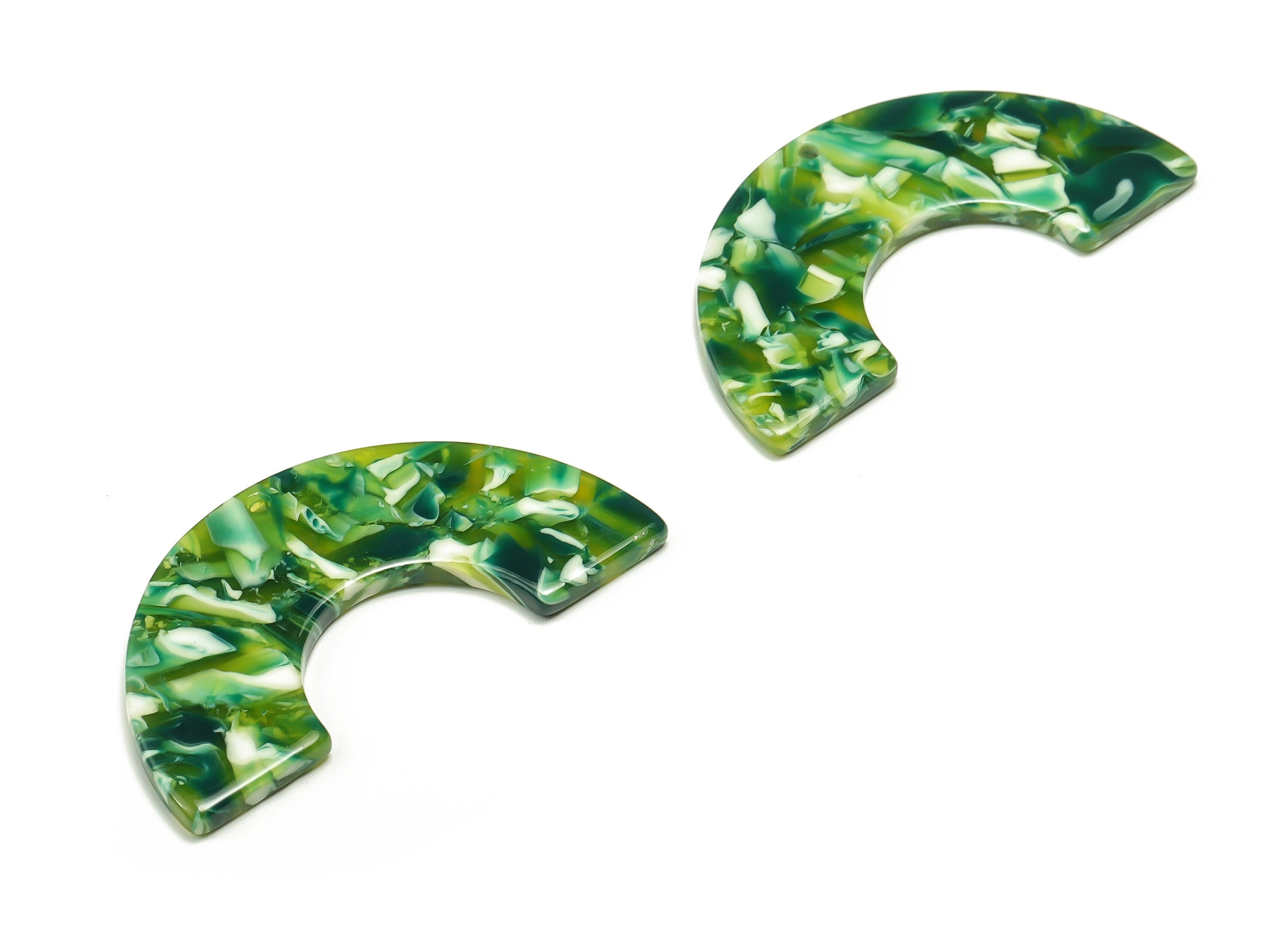 Acrylic Semicircle Earring Charm- Acrylic U Pendant - Earring Finding - Jewelry Supplies -Color Code: A665-46.7x23.68x2.48mm -AC2329-A665 - DOMEDBAZAAR