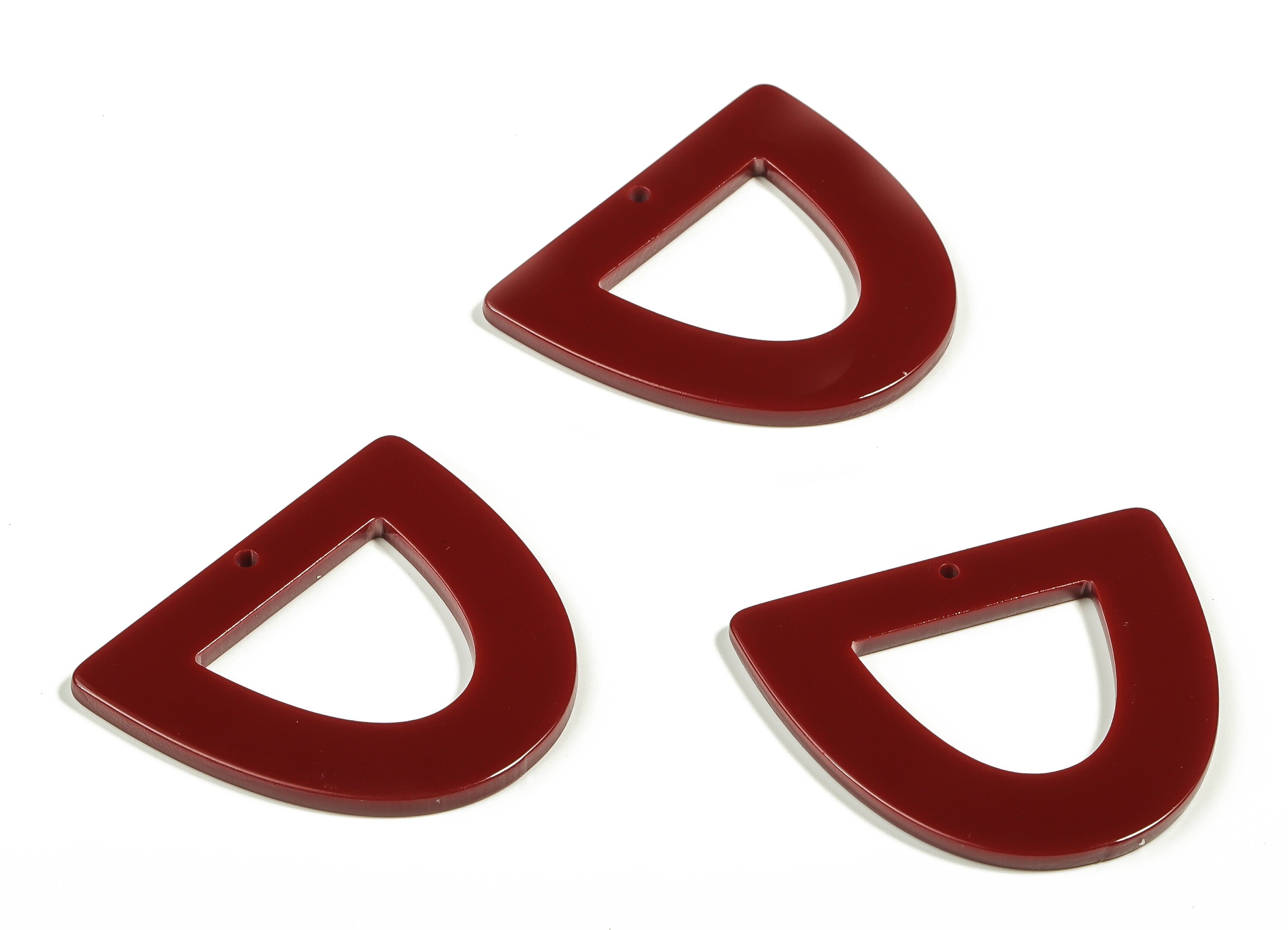 Acrylic D Earring Charms - Half Ellipse Pendant - Earring Findings - Jewelry Supplies - Color Code: A697- 39.13x34.22x2.44mm - AC2327-A697 - DOMEDBAZAAR