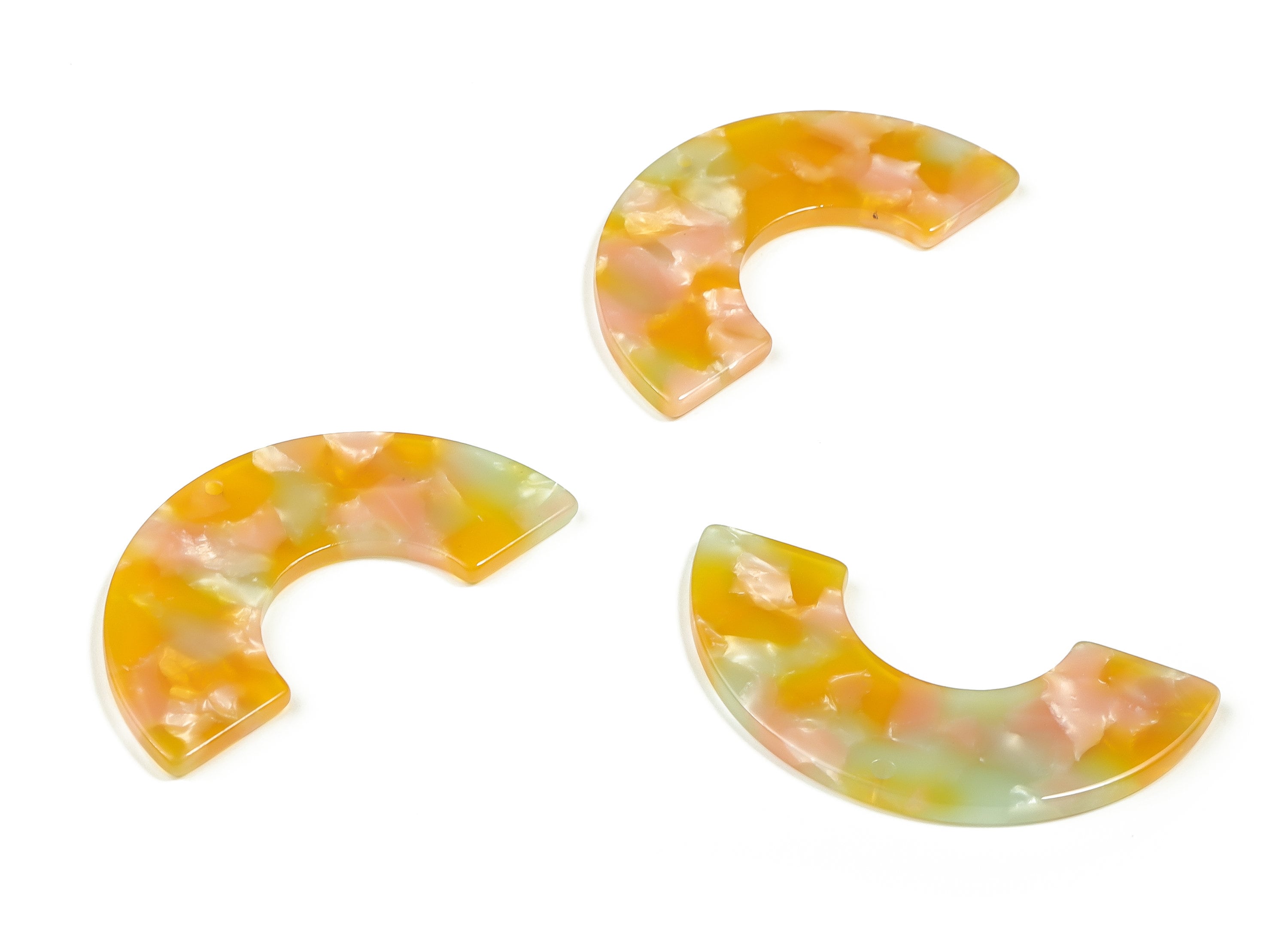 Acrylic Semicircle Earring Charm- Acrylic U Pendant - Earring Finding - Jewelry Supply - Color Code: A667 - 46.17x23.65x2.73mm - AC2329-A667 - DOMEDBAZAAR