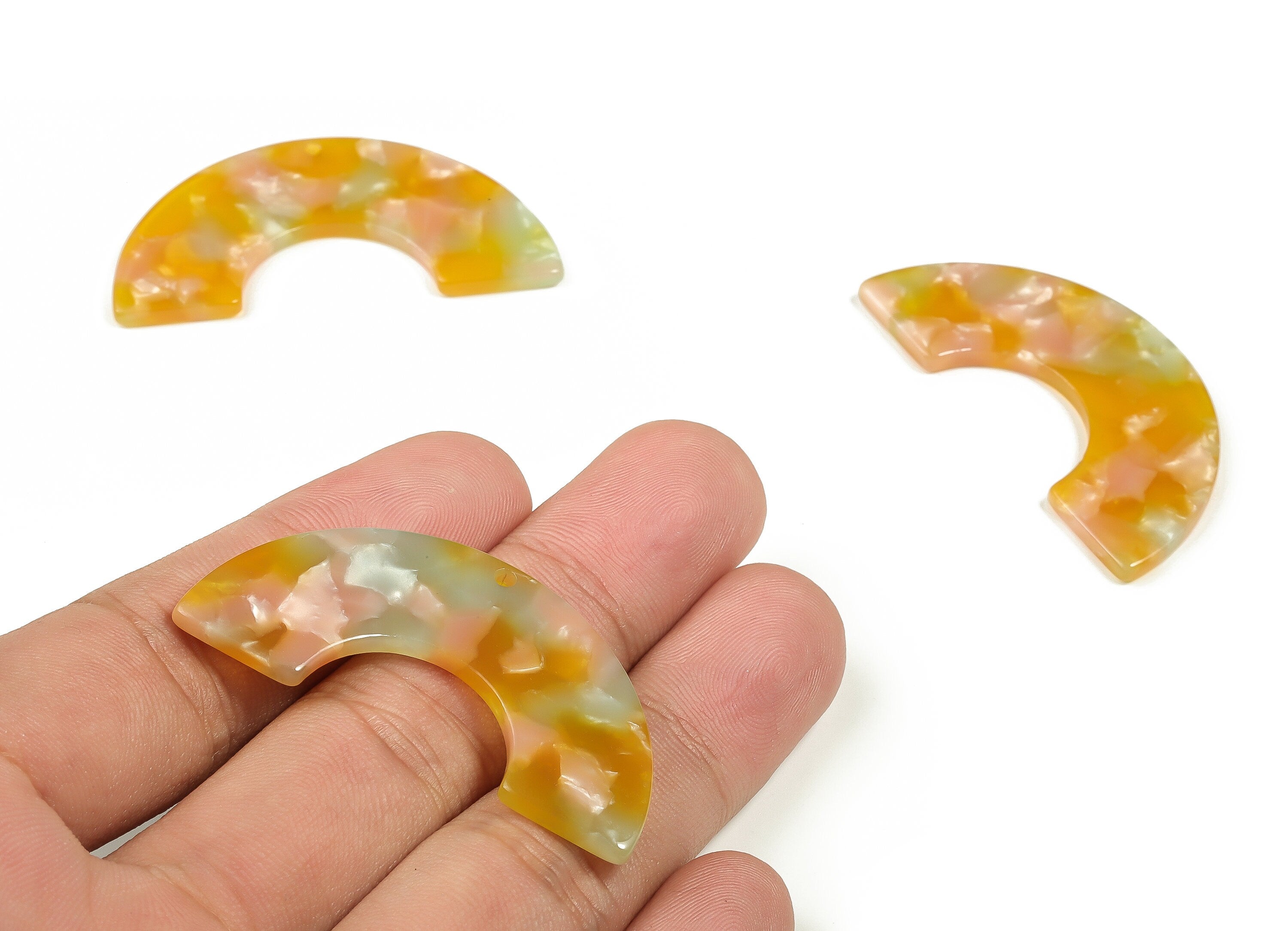 Acrylic Semicircle Earring Charm- Acrylic U Pendant - Earring Finding - Jewelry Supply - Color Code: A667 - 46.17x23.65x2.73mm - AC2329-A667 - DOMEDBAZAAR