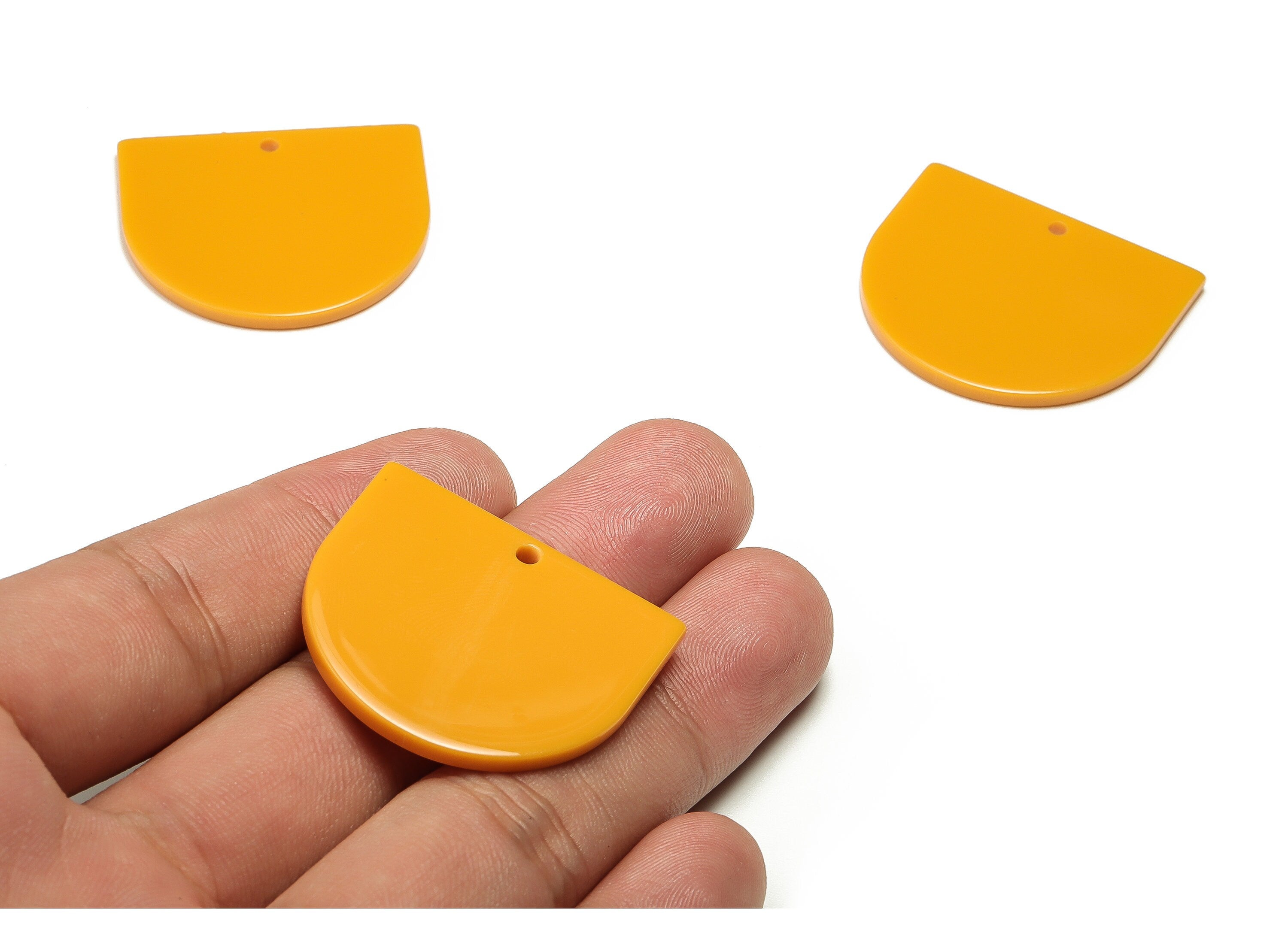Acrylic D Earring Charms - Acrylic D Shape Pendant - Jewelry Supplies - Earring Finding - Color Code: A677 -33.53x29.27x2.10mm - AC1094-A677 - DOMEDBAZAAR