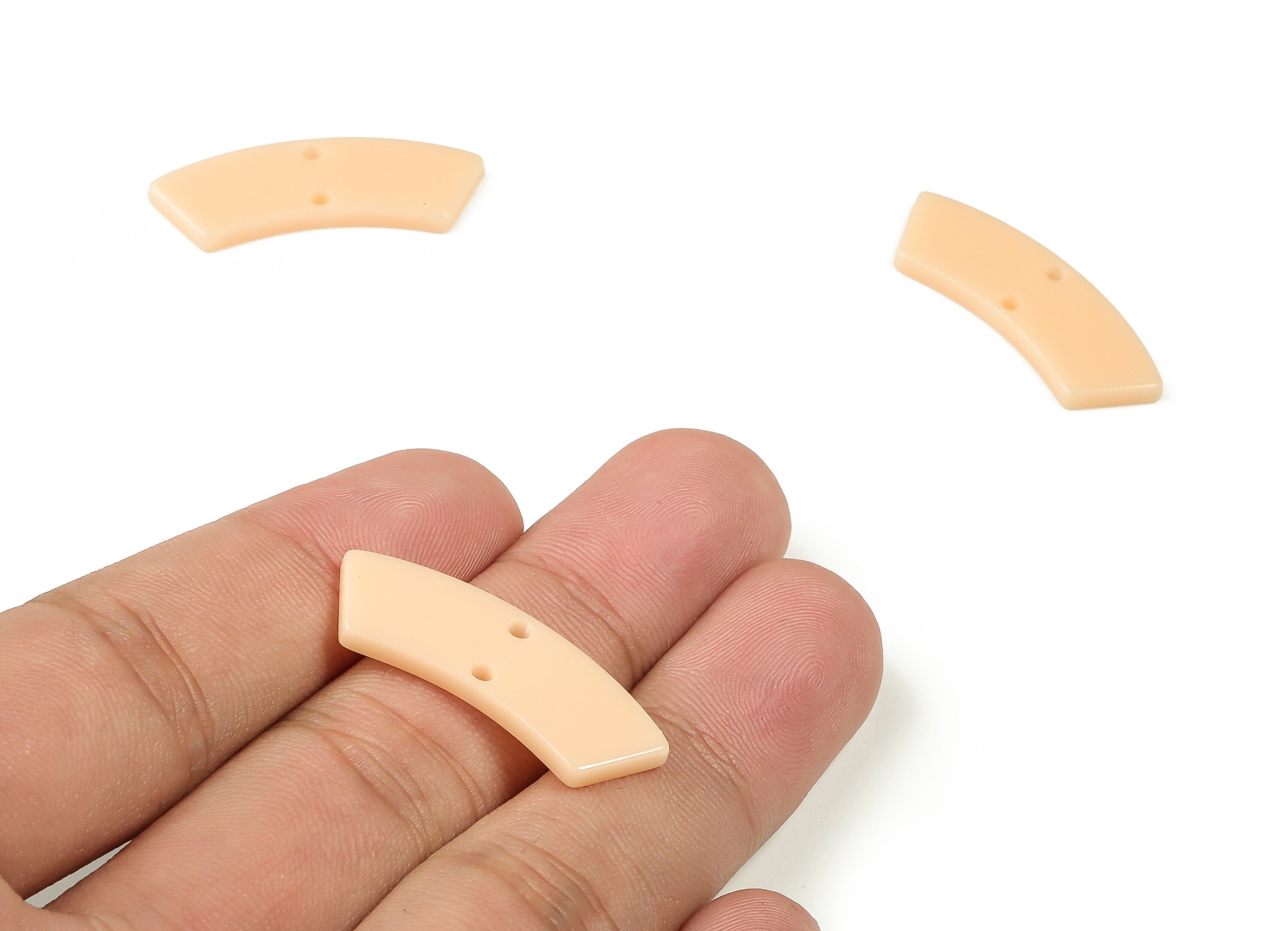 Acrylic Earring Charm-Irregular Shaped Connector - Arc Shaped -2 Hole - Earring Finding - Color Code:A696 - 30.95X9.85X2.46mm - AC2326-A696 - DOMEDBAZAAR