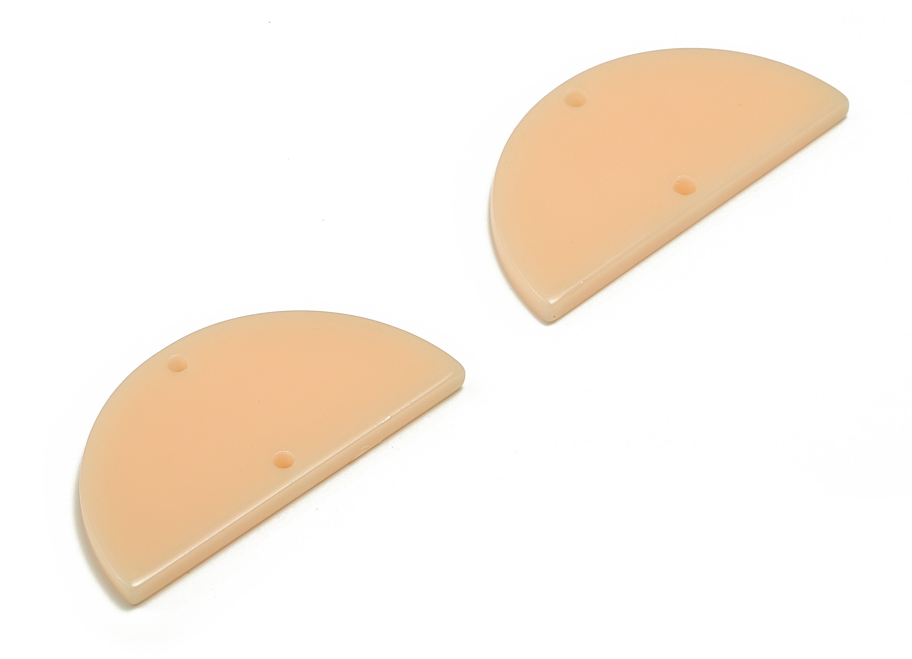 Acrylic D Earring Connector - Semi Circle Earring Connector - 2 Holes- Jewelry Supplies - Color Code:A696 - 33.73x16.74x2.47mm - AC1218-A696 - DOMEDBAZAAR