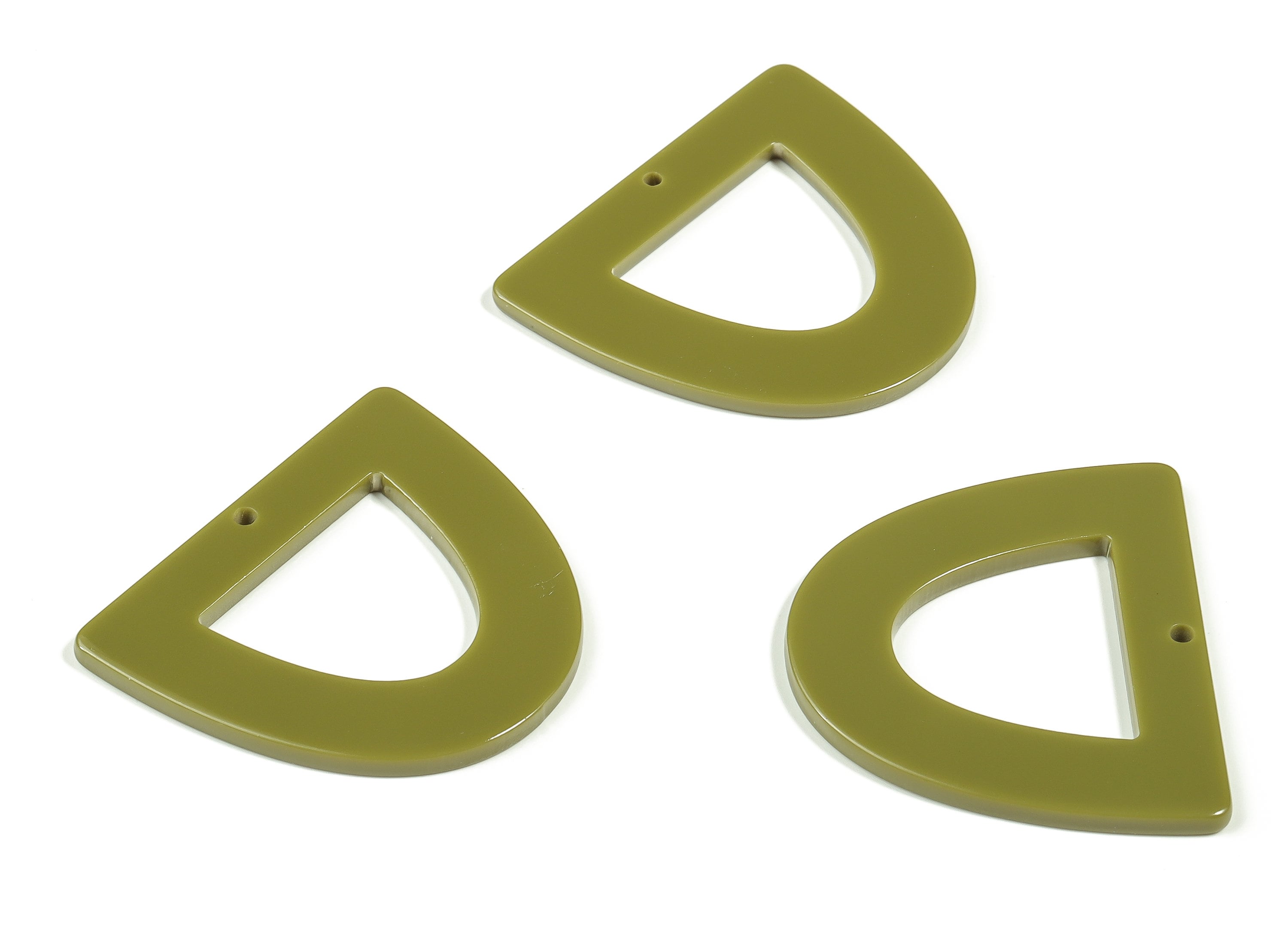 Acrylic D Earring Charms - Half Ellipse Pendant - Earring Findings - Jewelry Supplies - Color Code: A698- 38.99x34.09x2.32mm - AC2327-A698 - DOMEDBAZAAR