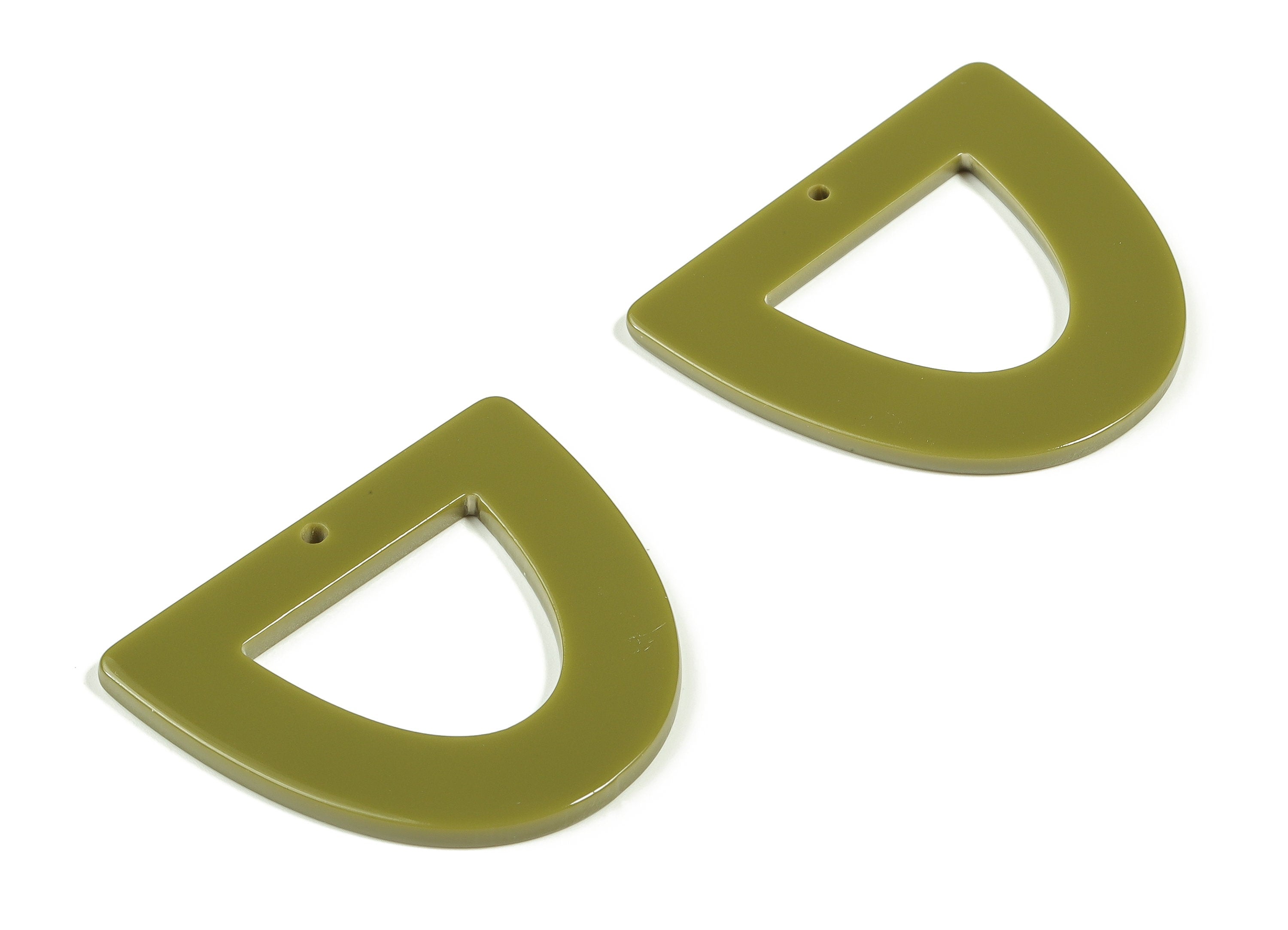 Acrylic D Earring Charms - Half Ellipse Pendant - Earring Findings - Jewelry Supplies - Color Code: A698- 38.99x34.09x2.32mm - AC2327-A698 - DOMEDBAZAAR