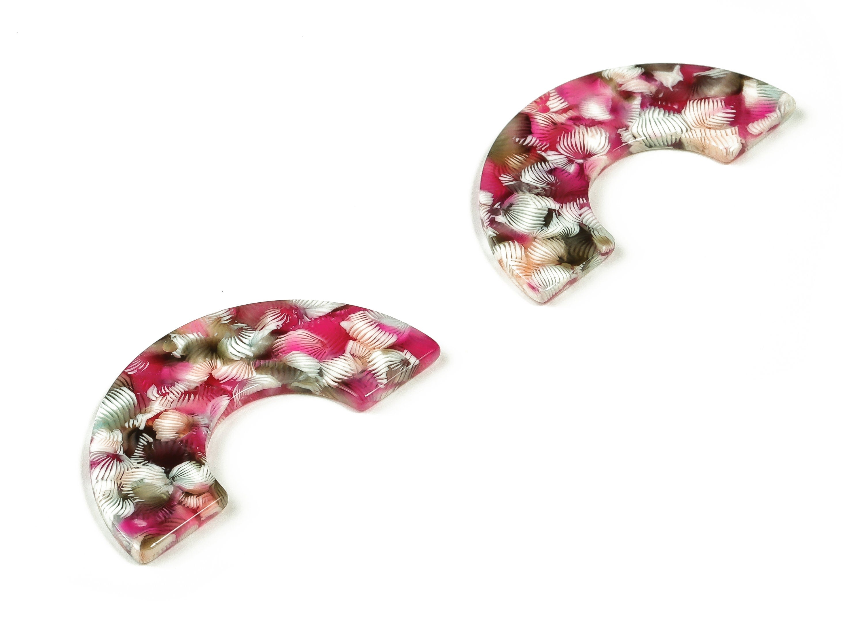 Acrylic Semicircle Earring Charm- Acrylic U Pendant - Earring Finding - Jewelry Supplies -Color Code: A663-46.51x23.54x2.59mm -AC2329-A663 - DOMEDBAZAAR