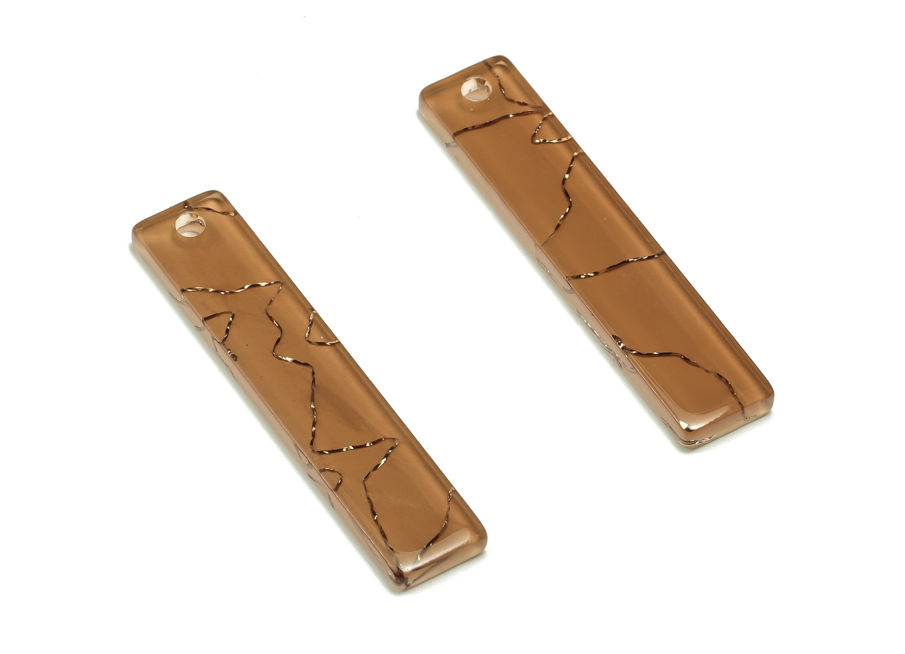 Thin Bar Rectangle Pendant - Acrylic Bar Earrings Charms - Long Strip Earrings Findings - Color Code: A685 - 34.03x7.09x2.12mm - AC1026-A685 - DOMEDBAZAAR