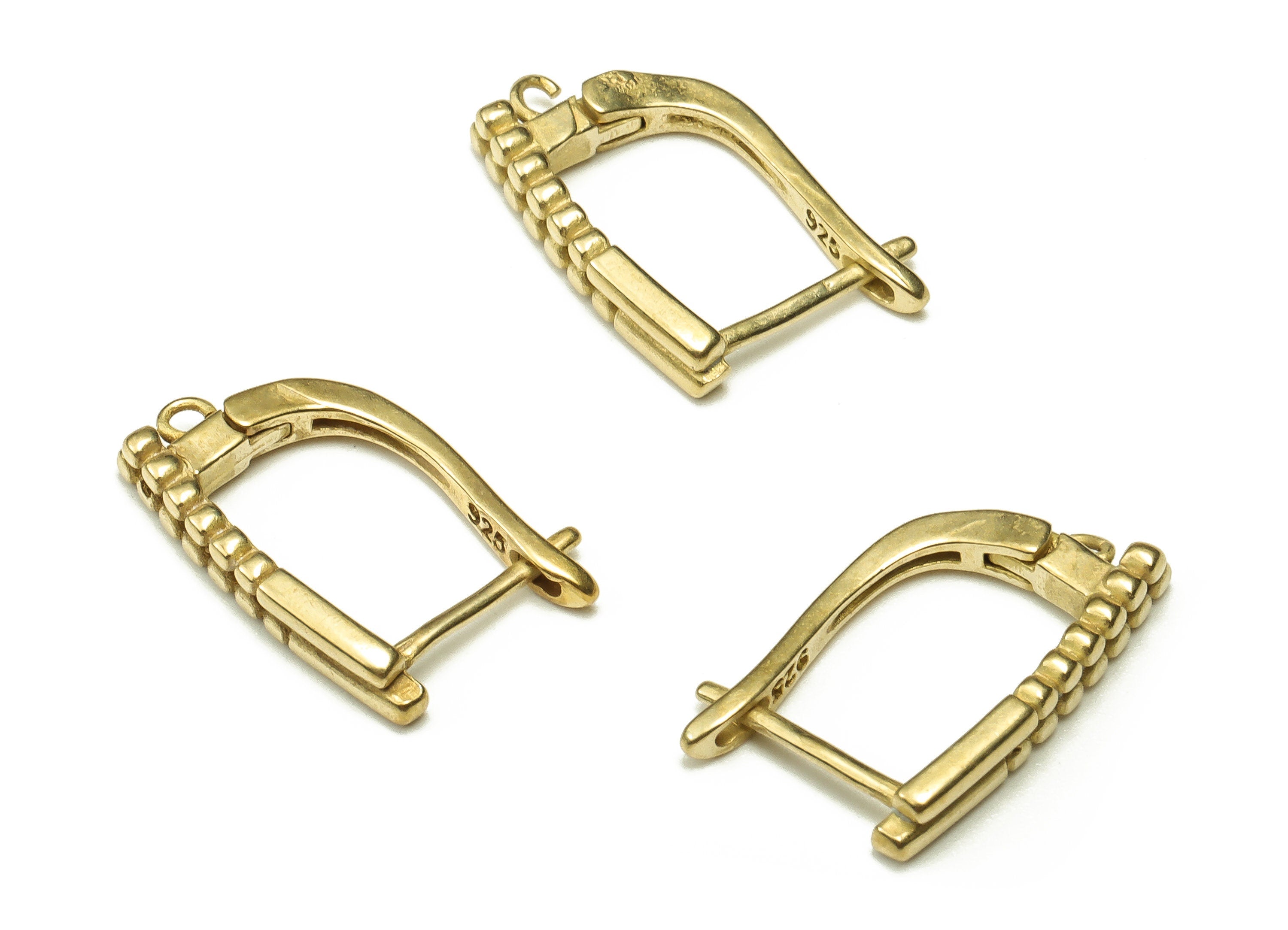 Brass Beaded Earring Stud - Brass Stud Earring With Open Ring – Earring Finding – Jewelry Making Supplies - 11.09x11.06x3.04mm - PP4557 - DOMEDBAZAAR