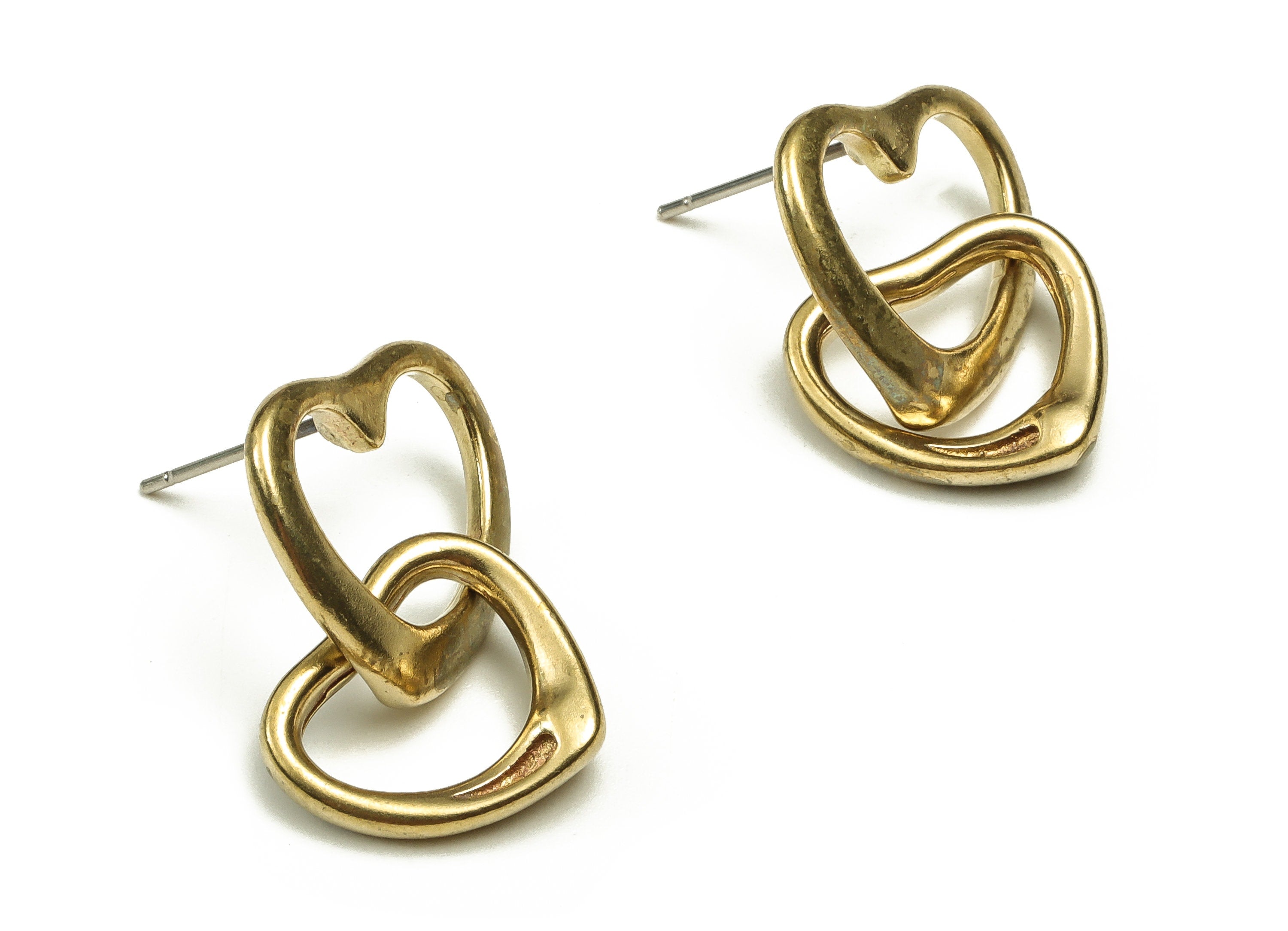 Brass Heart Earring Stud - Raw Brass Heart Post -Stainless Steel Stud - Earring Findings - Jewelry Supplies - 26.5x16.86x2.2mm - PP4639 - DOMEDBAZAAR