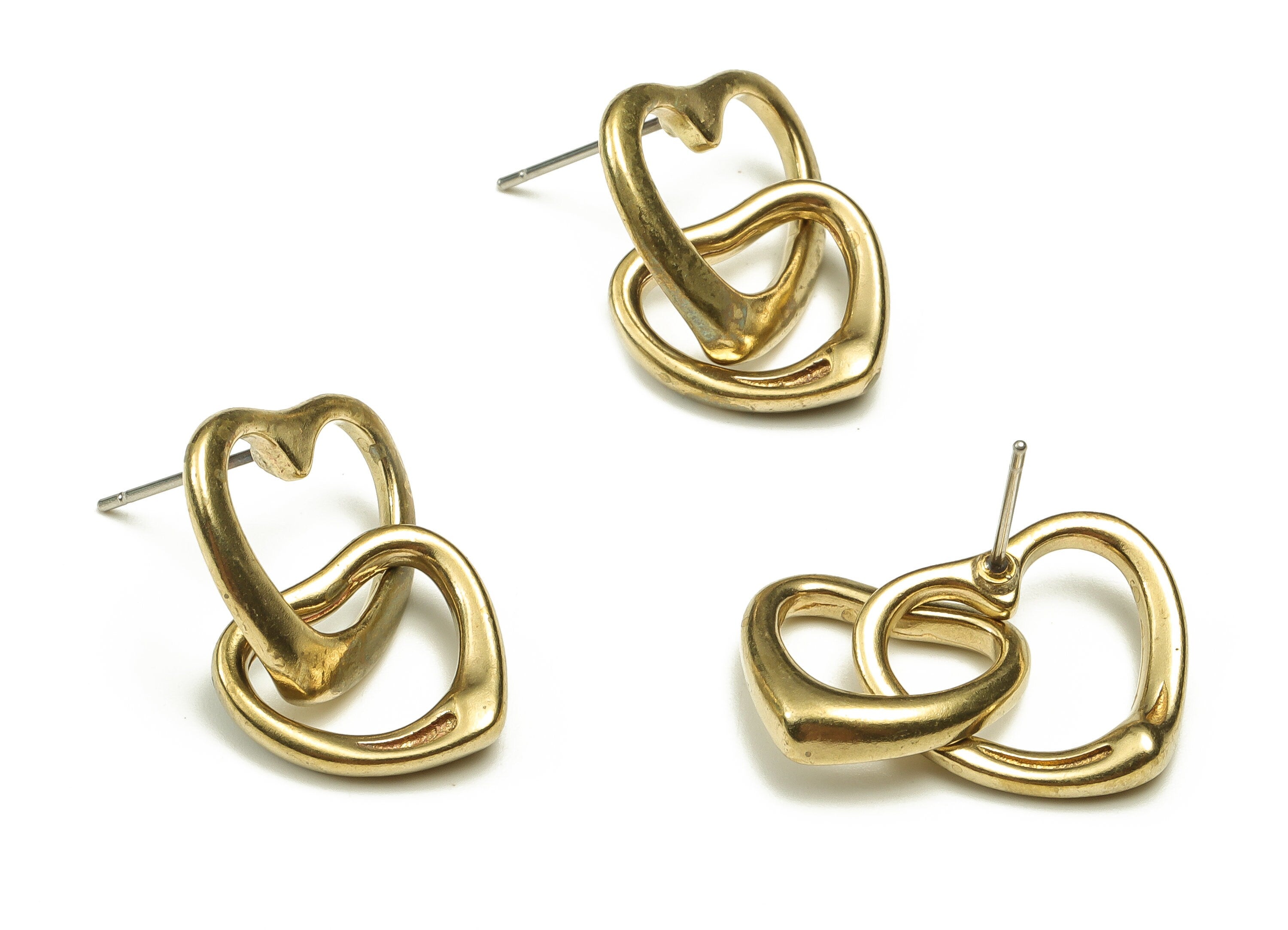 Brass Heart Earring Stud - Raw Brass Heart Post -Stainless Steel Stud - Earring Findings - Jewelry Supplies - 26.5x16.86x2.2mm - PP4639 - DOMEDBAZAAR