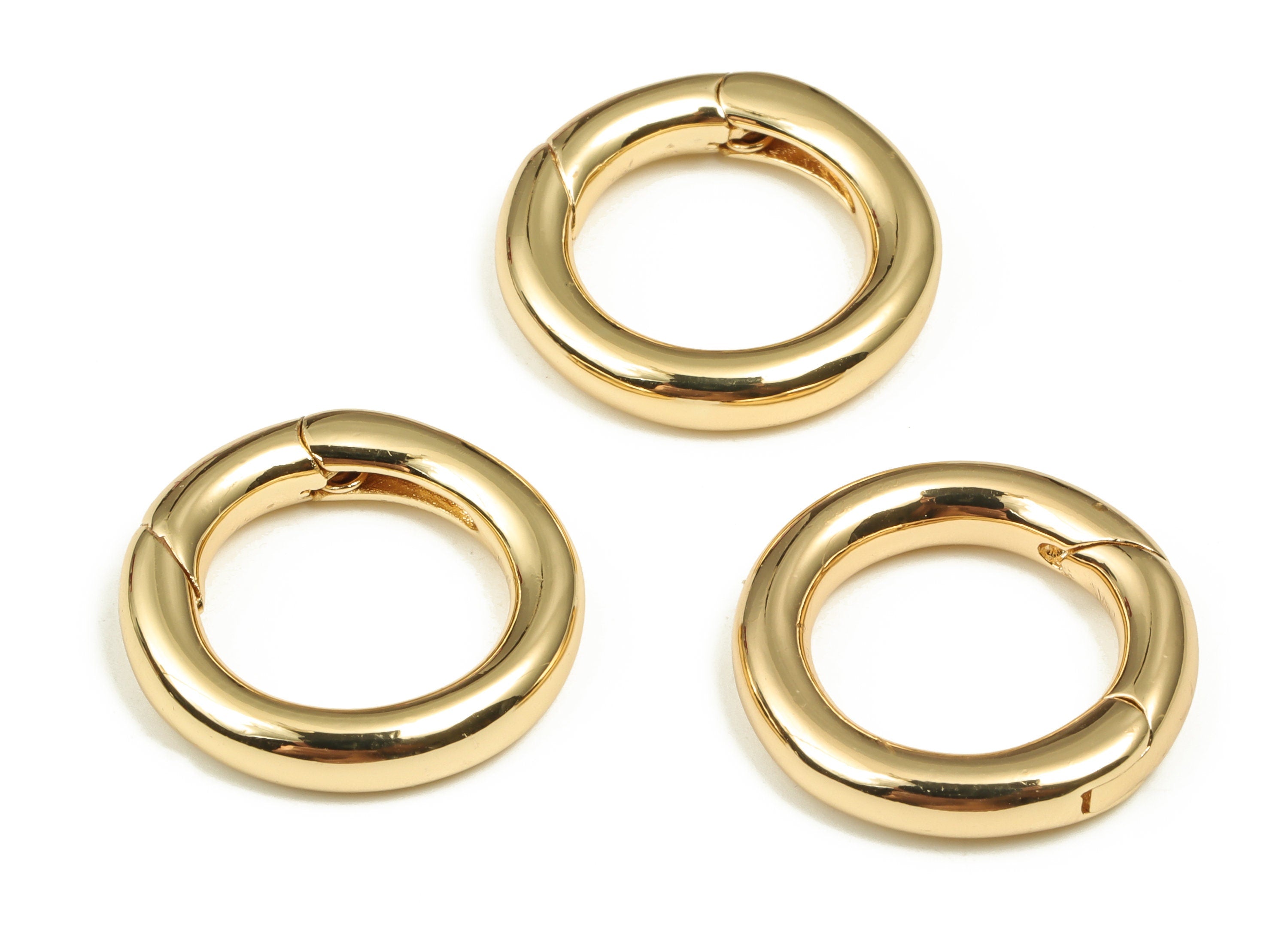 Brass Round Huggie Hoop - Gold Small Hoop Earring – Thick Circle Hoops – 18K Real Gold Plated Brass - 19.86x19.52x3.79mm - RGP3638 - DOMEDBAZAAR