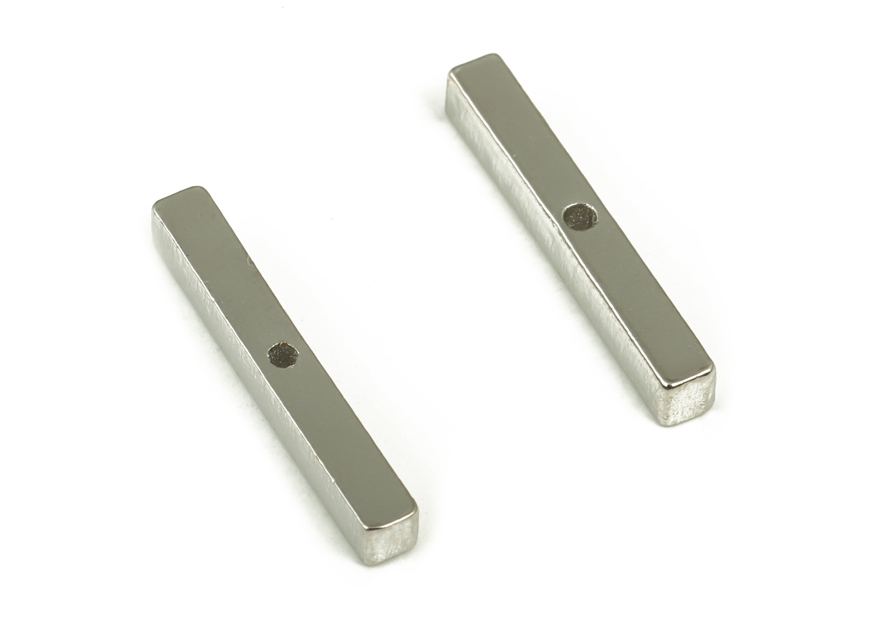 Brass Strip Earring Connector - Gold Textured Strip Charms - 18K Real White Gold Plated Brass - Jewelry Supplies - 18.9x2.5x2.5mm - RGP3958S - DOMEDBAZAAR