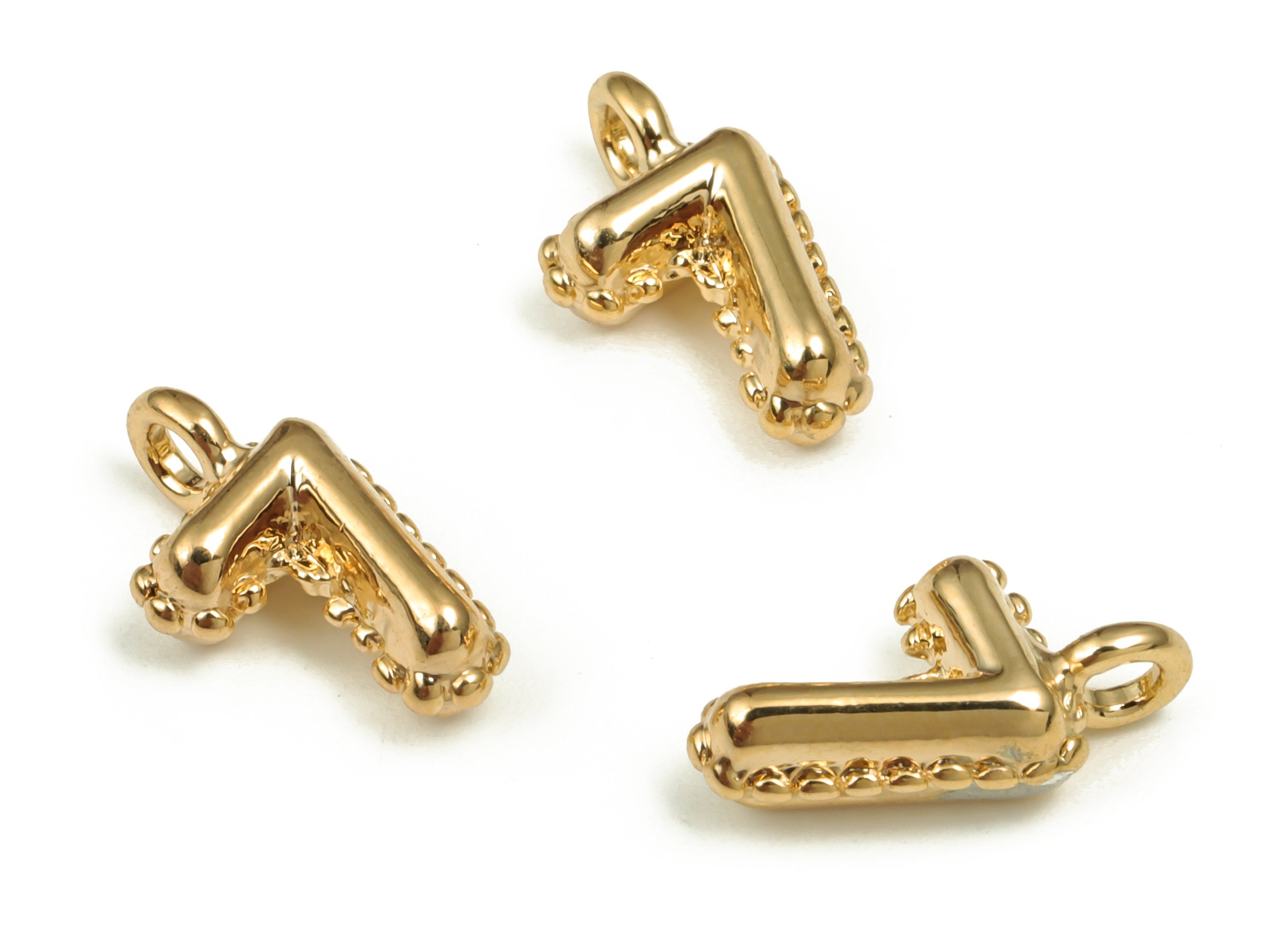 Brass Number Charm 7 - Gold Number Pendant Charm - 18K Gold Plated Brass - Numbered Charms - Jewelry Supplies - 13.23×7.16×4.21mm- RGP3577-7 - DOMEDBAZAAR