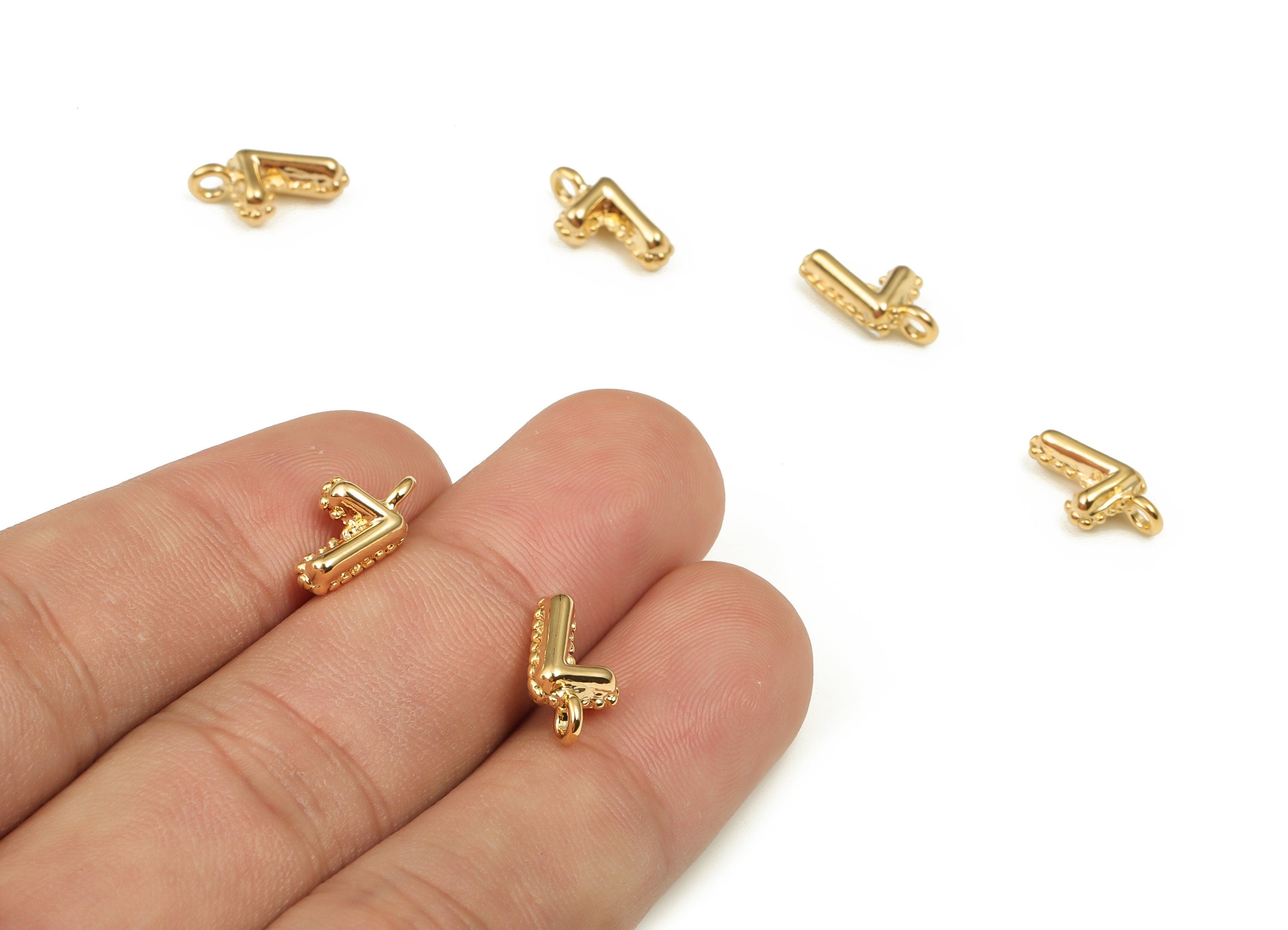 Brass Number Charm 7 - Gold Number Pendant Charm - 18K Gold Plated Brass - Numbered Charms - Jewelry Supplies - 13.23×7.16×4.21mm- RGP3577-7 - DOMEDBAZAAR