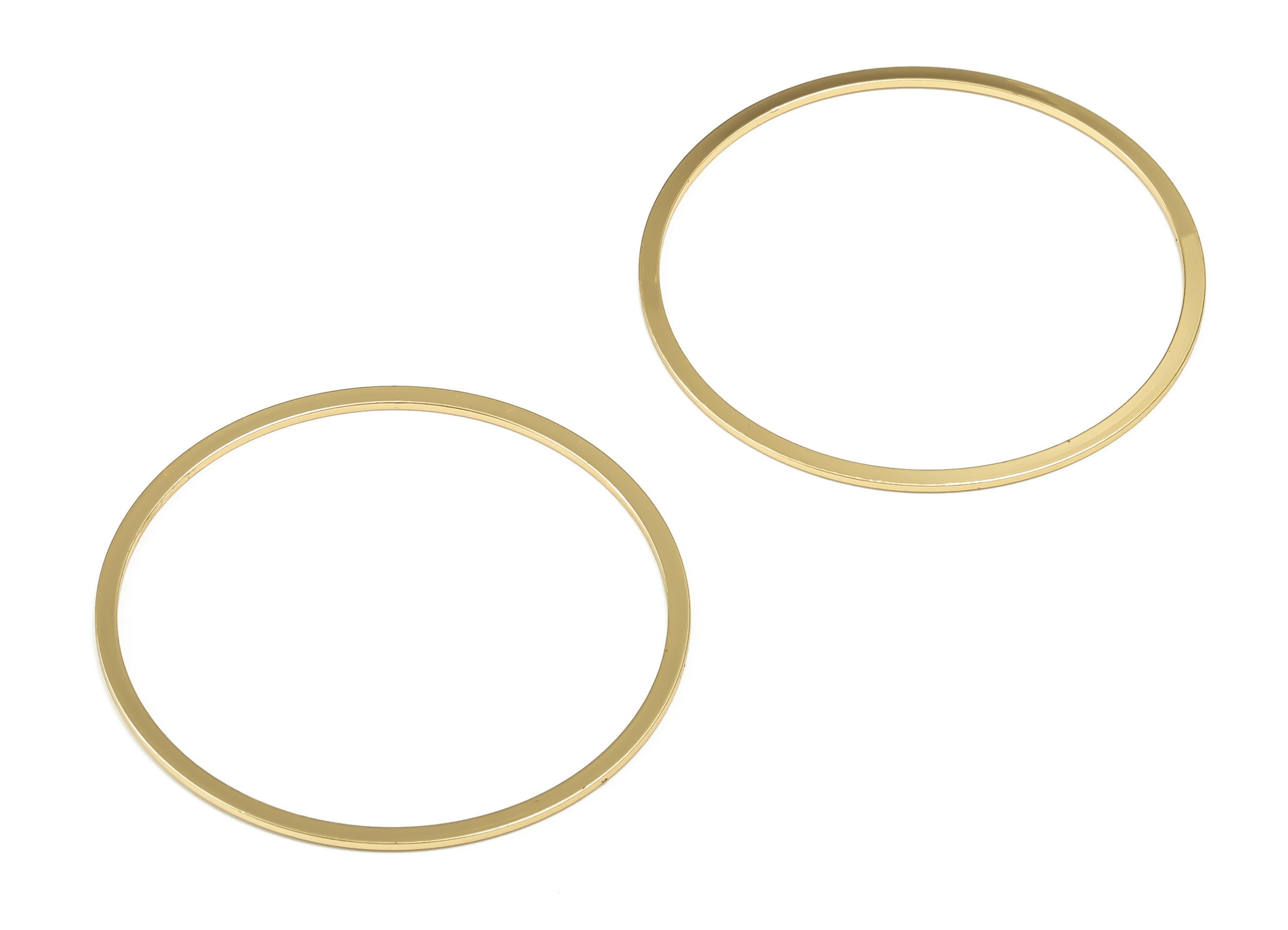 Brass Round Connector - Gold Round Links - Brass Circle Connector - 18K Real Gold Plated  Brass - Jewelry Supplies - 50x2x1mm - RGP3312-50 - DOMEDBAZAAR