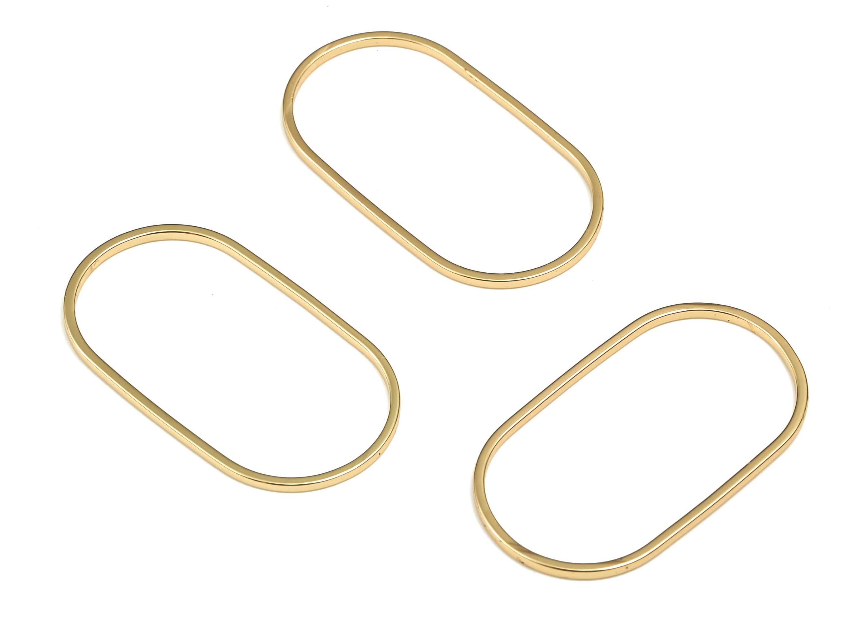 Brass Oval Earring Charms - Gold Oval Pendant - 18K Real Gold Plated  Brass - Earring Finding - Jewelry SuPPlies - 28x15x0.85mm - RGP3315 - DOMEDBAZAAR