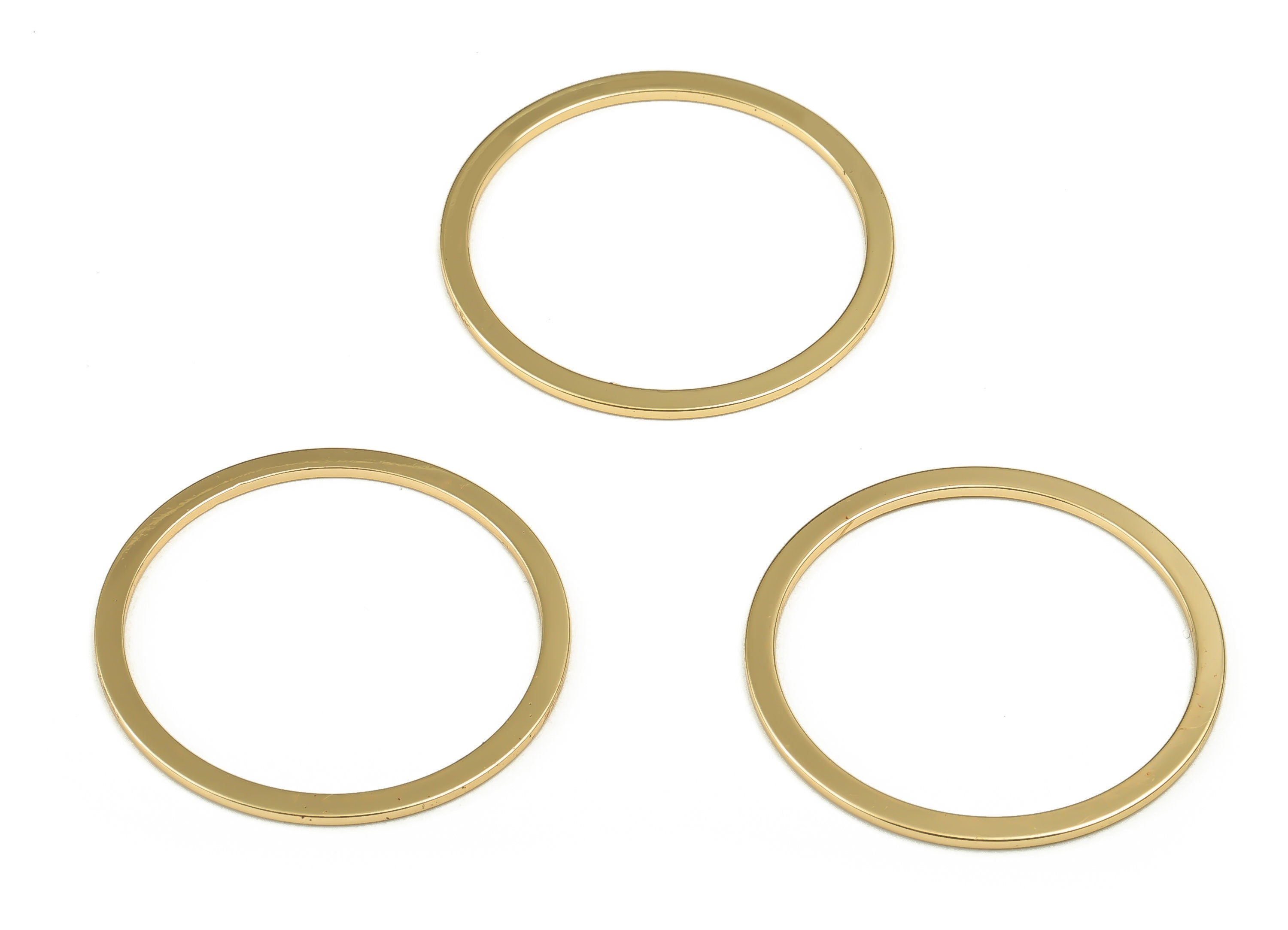 Brass Round Connector - Gold Round Links - Brass Circle Connector - 18K Real Gold Plated  Brass - Jewelry Supplies - 30x2x1mm - RGP3312-30 - DOMEDBAZAAR