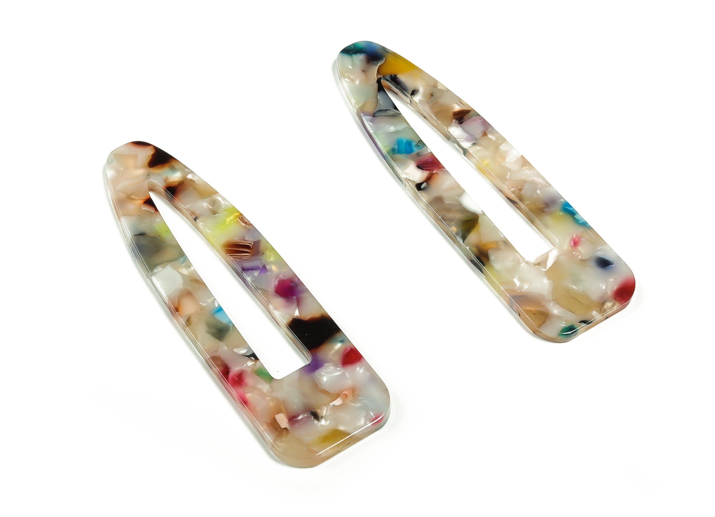 Acetate Acrylic Hair Barrette - Tortoise Shell Hair Clip - Color Code:A58 - 69.2x20.4x2.4mm - AC1546-A58 - DOMEDBAZAAR