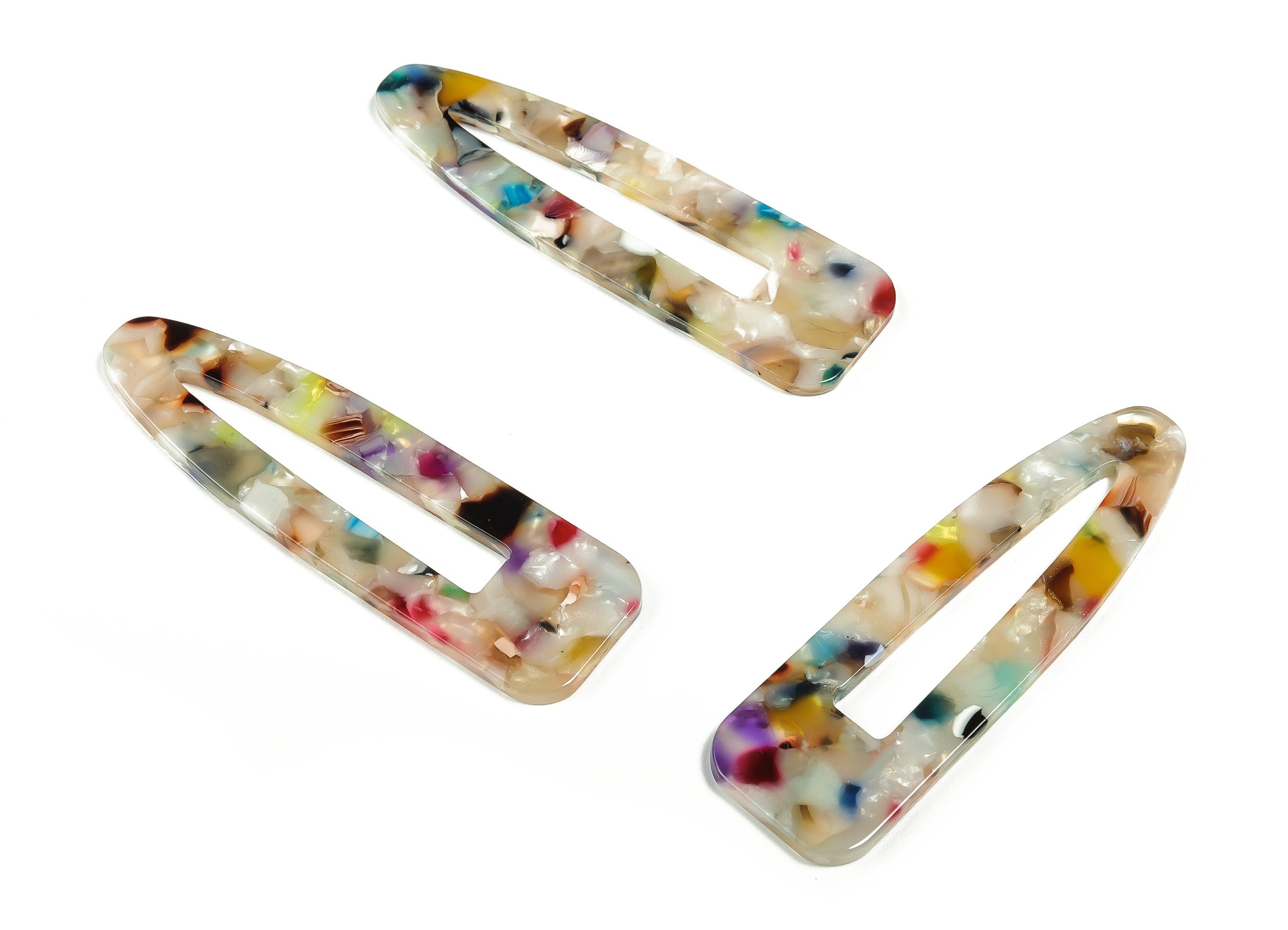 Acetate Acrylic Hair Barrette - Tortoise Shell Hair Clip - Color Code:A58 - 69.2x20.4x2.4mm - AC1546-A58 - DOMEDBAZAAR