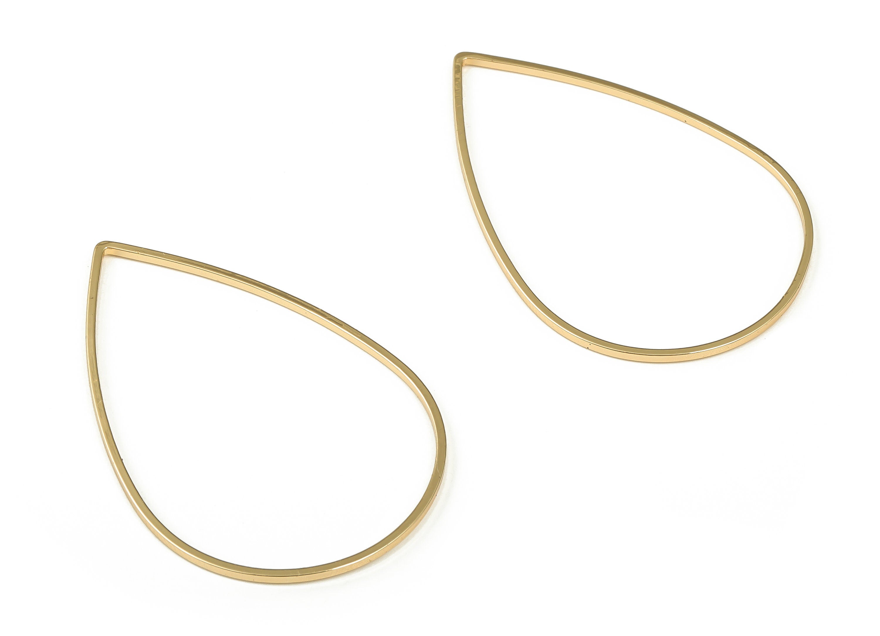 Tear Drop Connector - Gold Drop Pendant - Brass Drop Earring Charms - 18K Real Gold Plated Brass - Jewelry Supplies - 47x30x1mm - RGP3314-47 - DOMEDBAZAAR