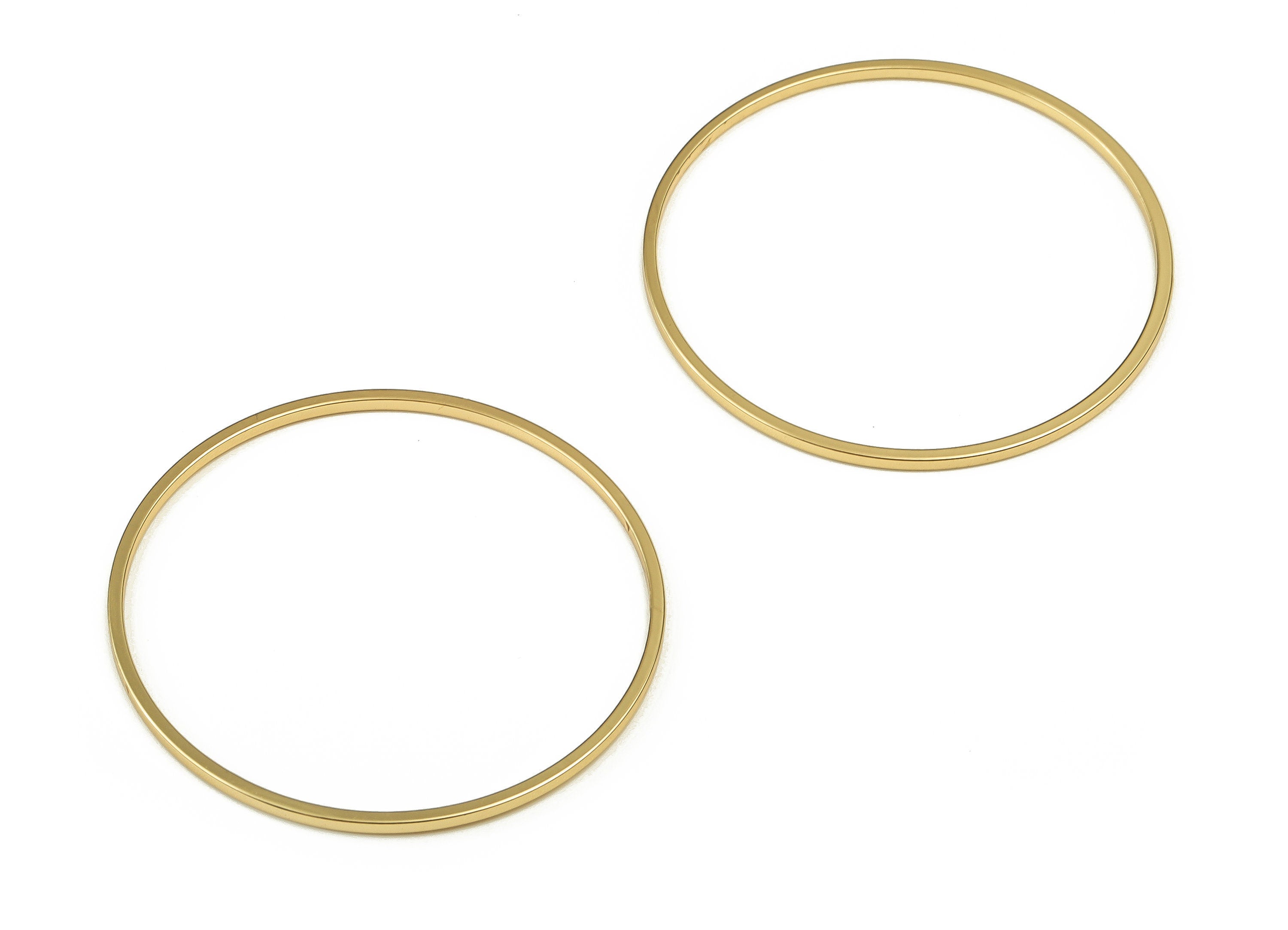 Brass Round Connector - Gold Round Links - Brass Circle Connector - 18K Real Gold Plated Brass - Jewelry Supplies - 35x1x1mm - RGP3310-35 - DOMEDBAZAAR