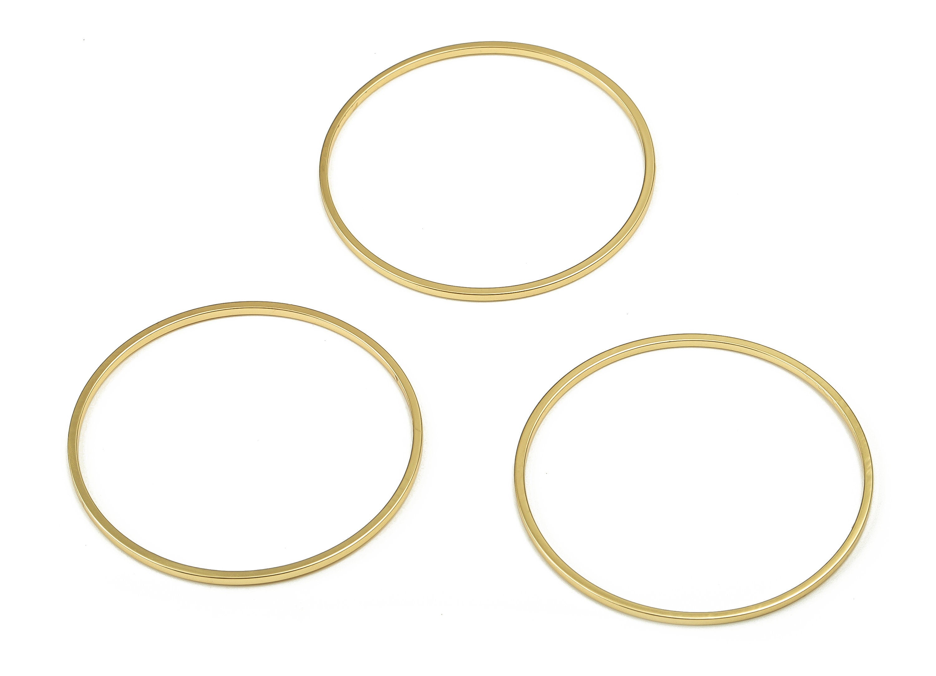 Brass Round Connector - Gold Round Links - Brass Circle Connector - 18K Real Gold Plated Brass - Jewelry Supplies - 35x1x1mm - RGP3310-35 - DOMEDBAZAAR