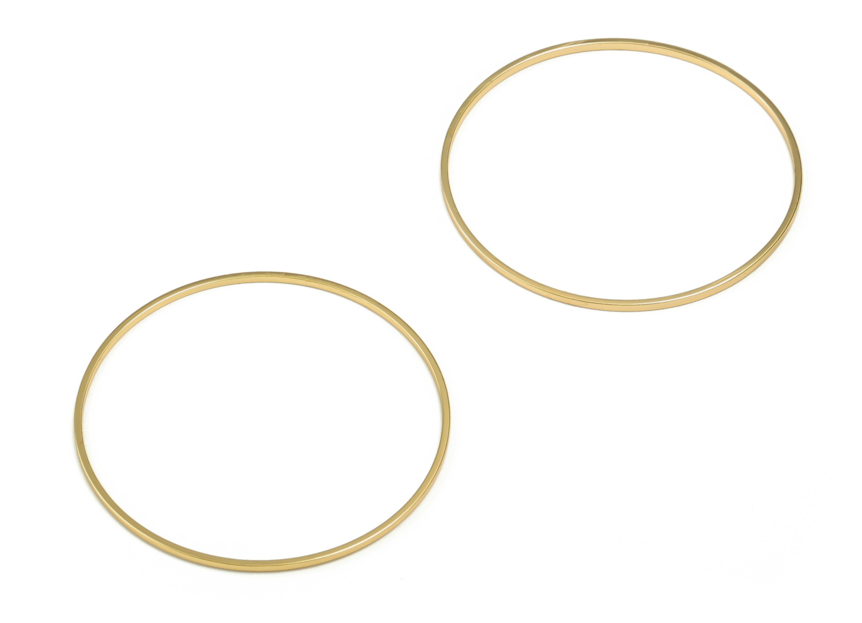 Brass Round Connector - Gold Round Links - Brass Circle Connector - 18K Real Gold Plated Brass - Jewelry Supplies - 40x1.1x1mm - RGP3310-40 - DOMEDBAZAAR