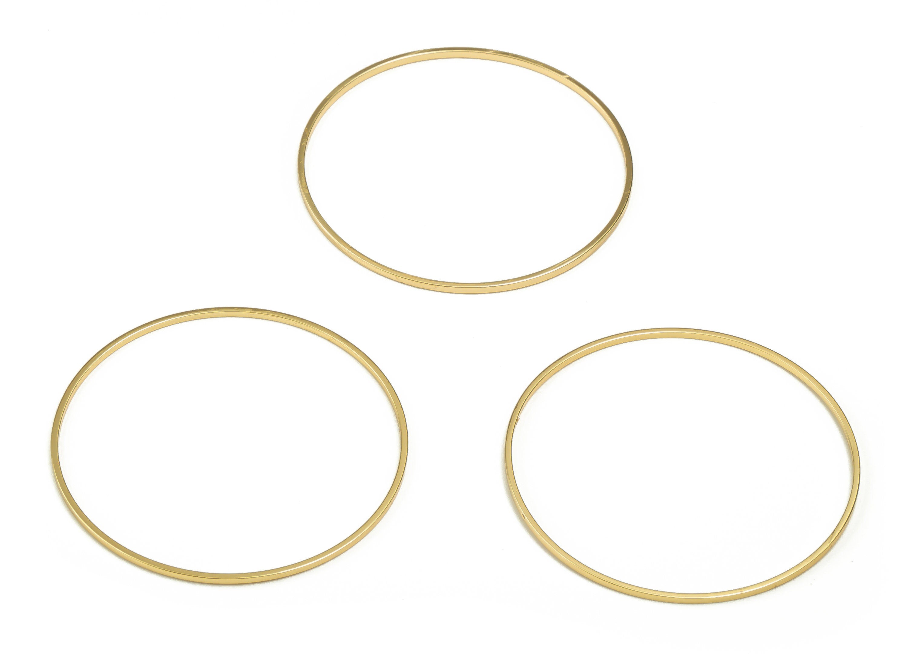 Brass Round Connector - Gold Round Links - Brass Circle Connector - 18K Real Gold Plated Brass - Jewelry Supplies - 40x1.1x1mm - RGP3310-40 - DOMEDBAZAAR