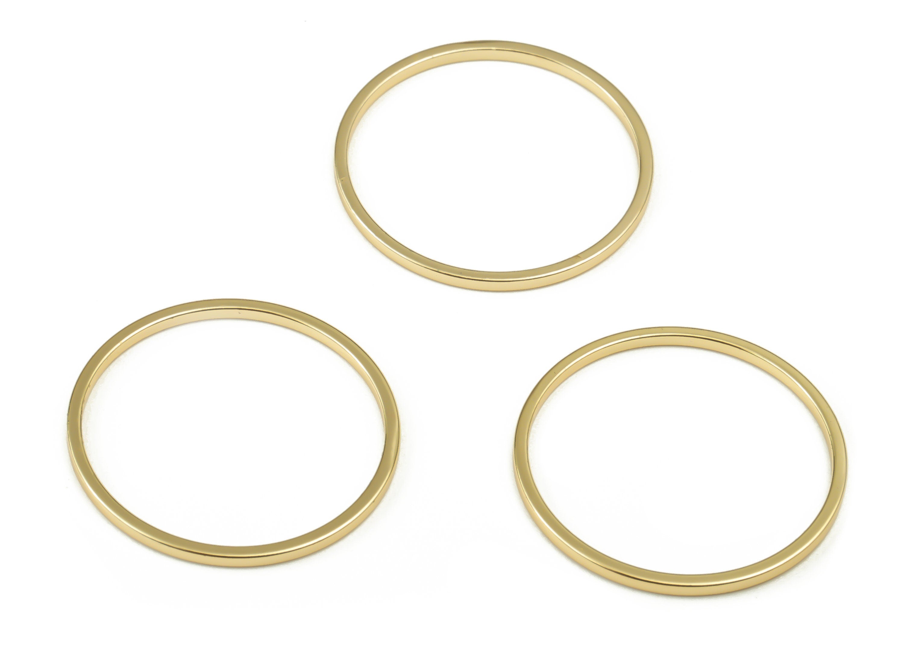 Brass Round Connector - Gold Round Links - Brass Circle Connector - 18K Real Gold Plated Brass - Jewelry Supplies - 20x1x0.94mm - RGP3313-20 - DOMEDBAZAAR