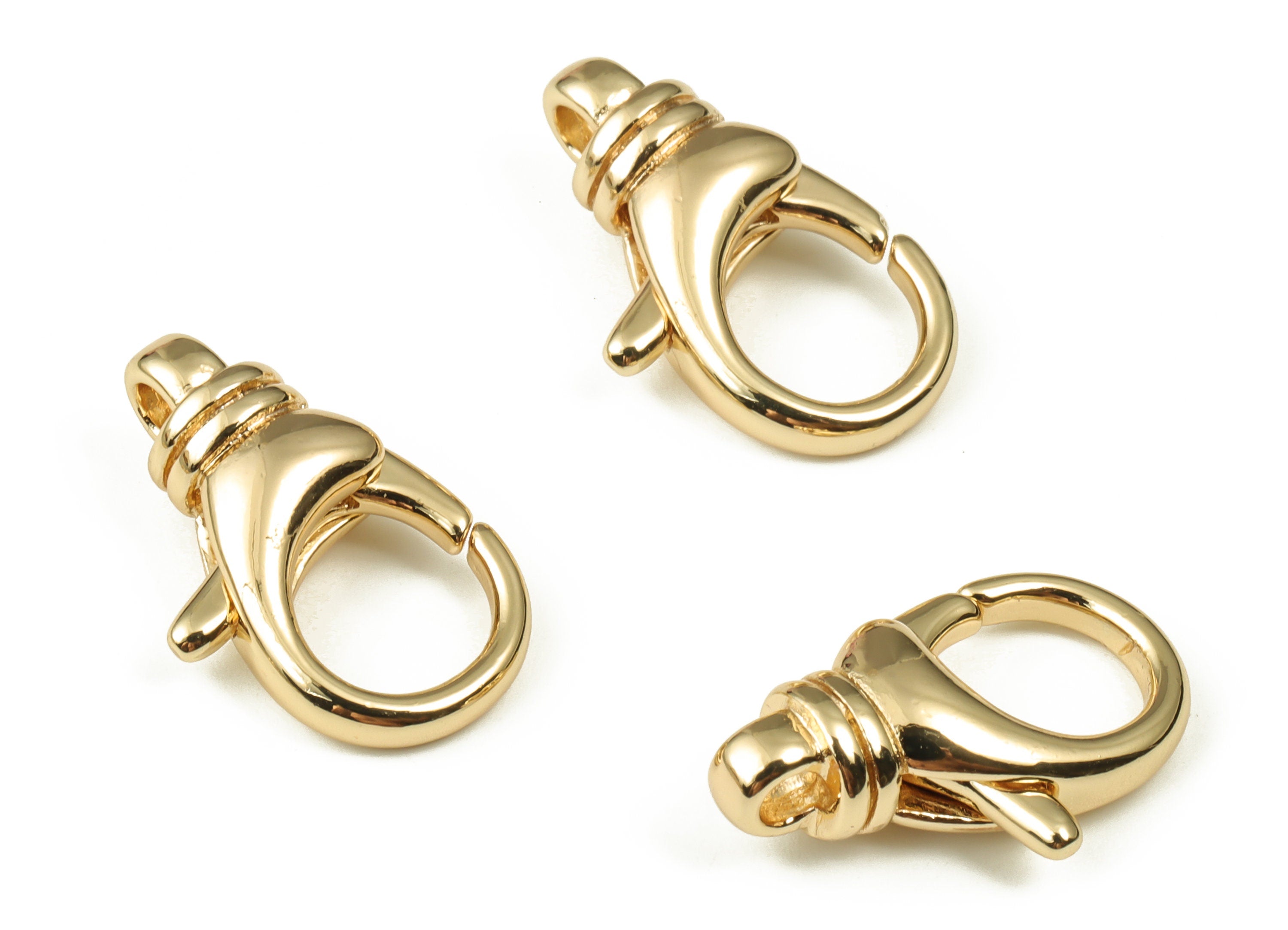 Brass Clips Parrot Clasp - Gold Necklace Clasp - Gold Lobster Clasps Bracelet Clasp - 18K Real Gold Plated Brass - 20x12.41x2.32mm - RGP3380 - DOMEDBAZAAR