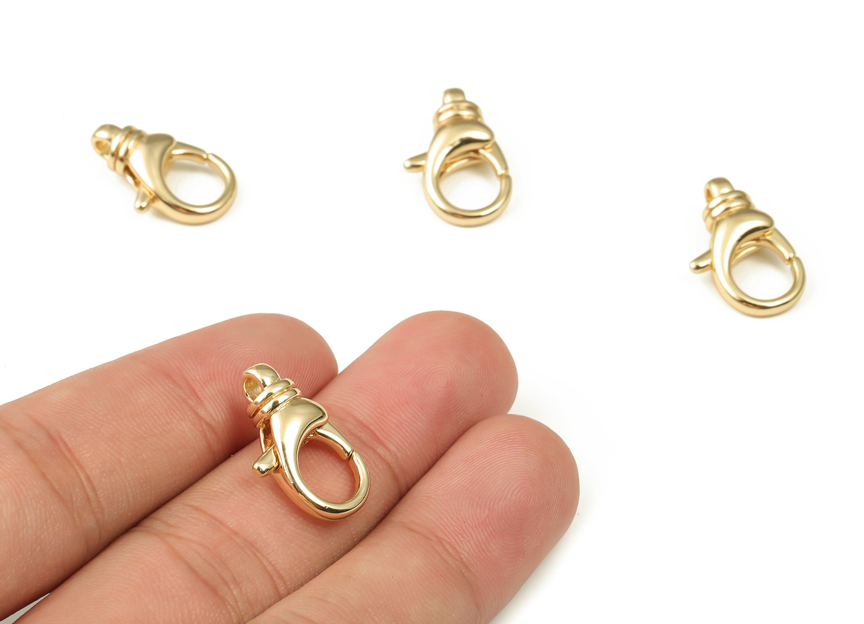 Brass Clips Parrot Clasp - Gold Necklace Clasp - Gold Lobster Clasps Bracelet Clasp - 18K Real Gold Plated Brass - 20x12.41x2.32mm - RGP3380 - DOMEDBAZAAR