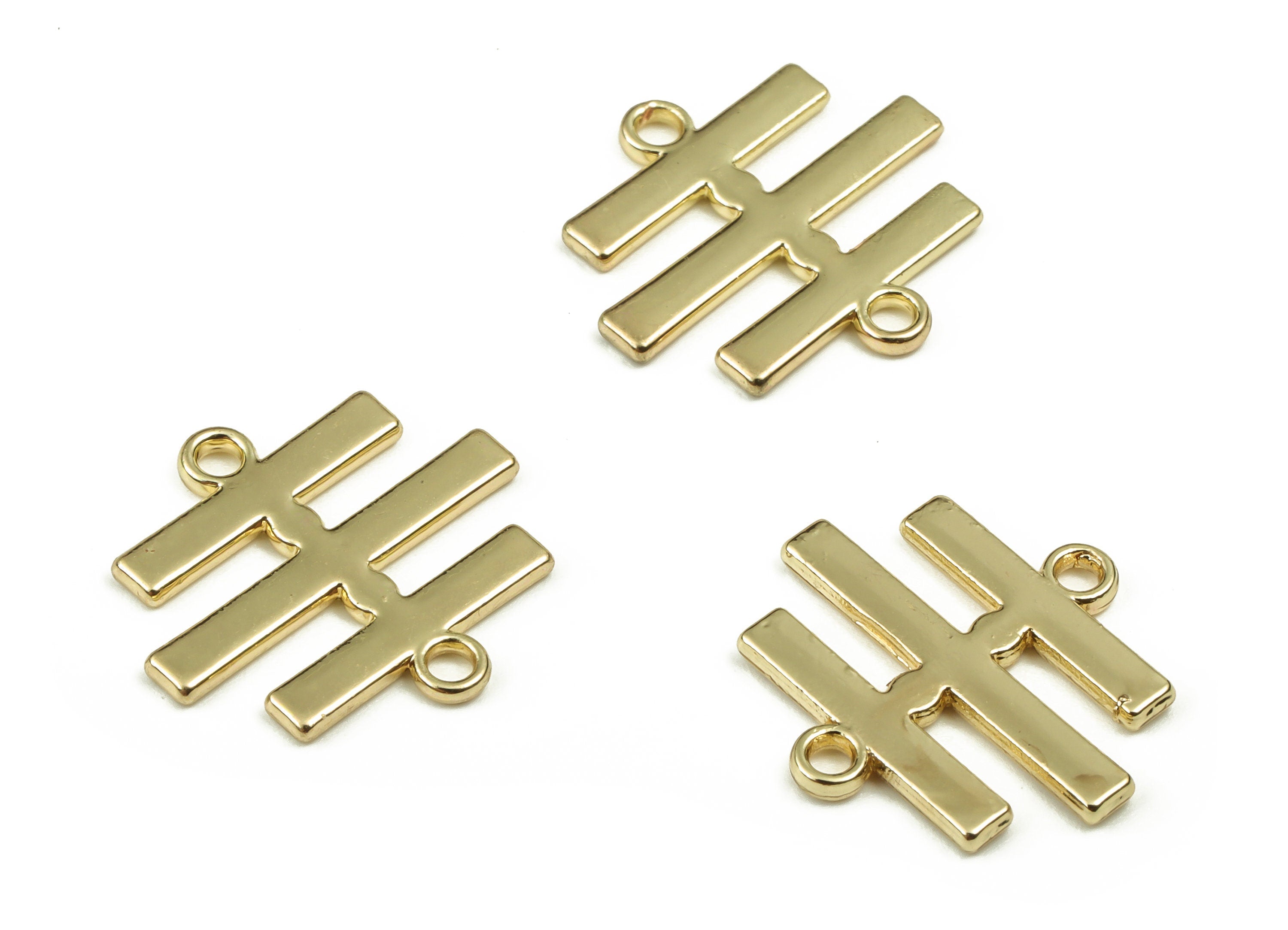 Alloy Lattice Earring Connector - Zinc Alloy Lattice Pendant - Gold Tone Plated Alloy - Jewelry Making Supplies - 16.11x15.02x1.1mm - ZZ1811 - DOMEDBAZAAR