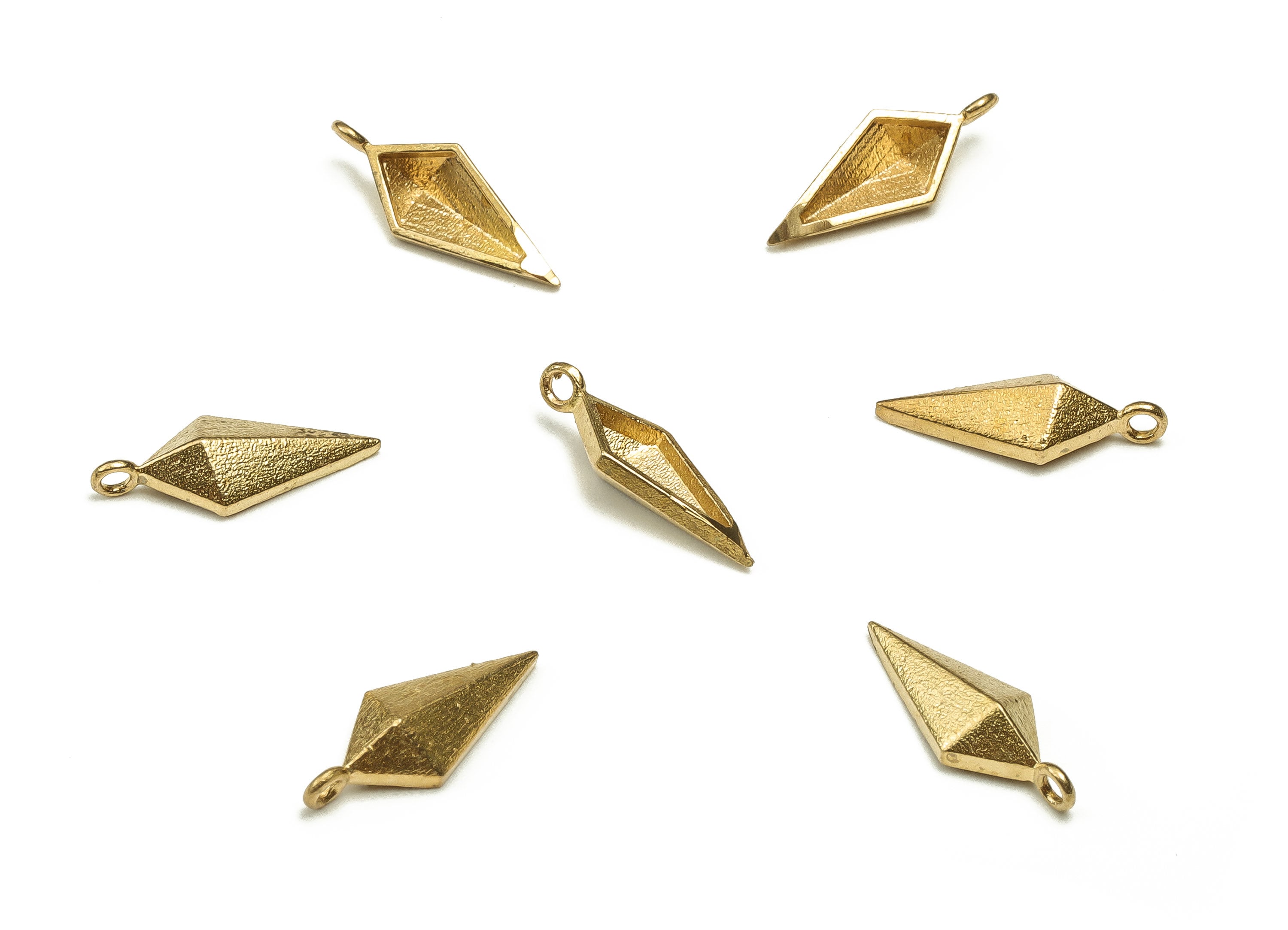 Brass Rhombic Earring Charms - Raw Brass Rhombic Pendant - Earring Finding - DIY Jewelry Making Supplies - 16.77x6.61x3.33mm - PP4641 - DOMEDBAZAAR